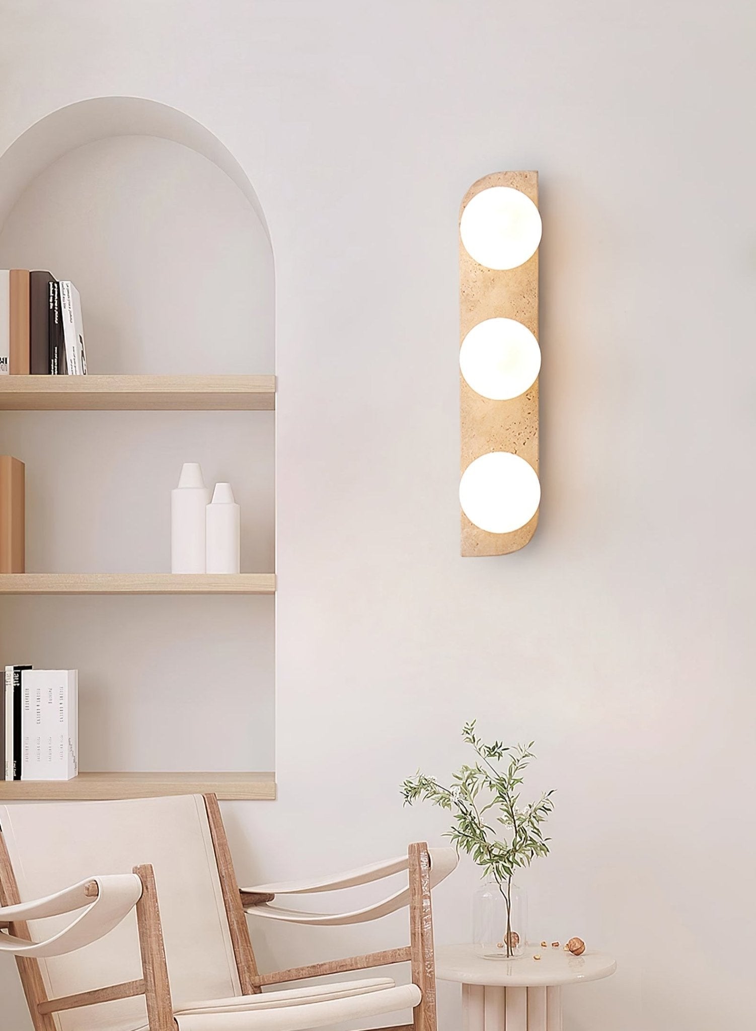 Alsilis Minimalist Travertine Wall Light - Neutralighting