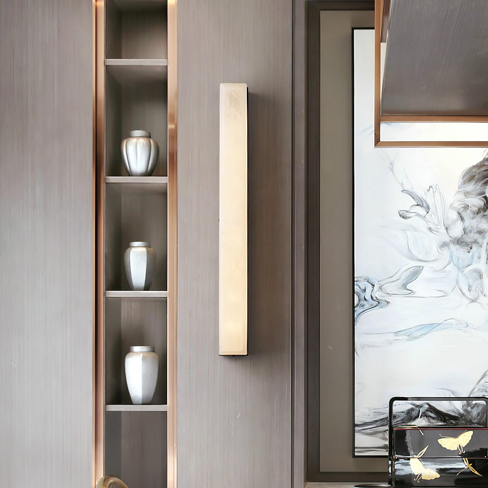Isen Linear Brass Alabaster Wall Lamp - Neutralighting