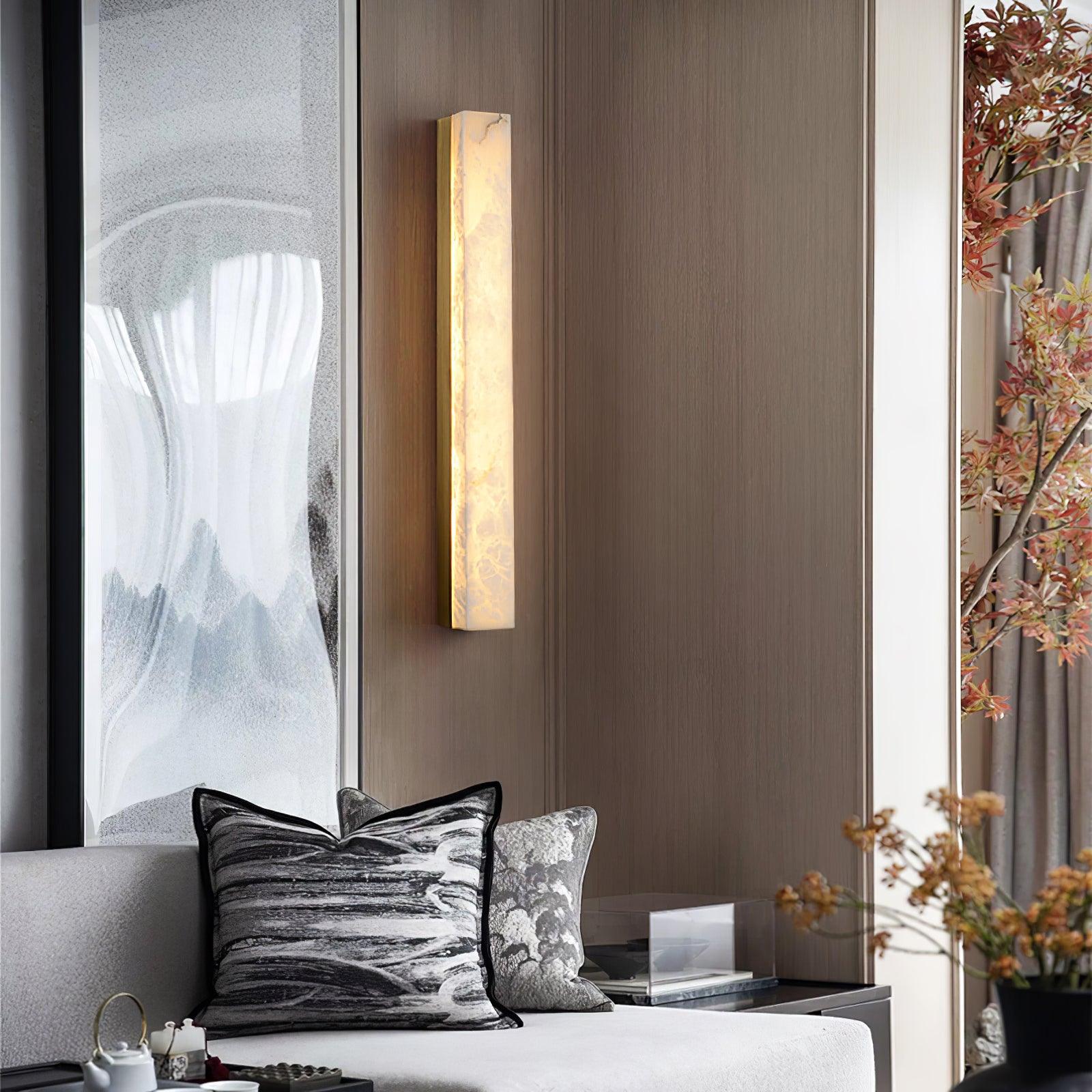 Isen Linear Brass Alabaster Wall Lamp - Neutralighting