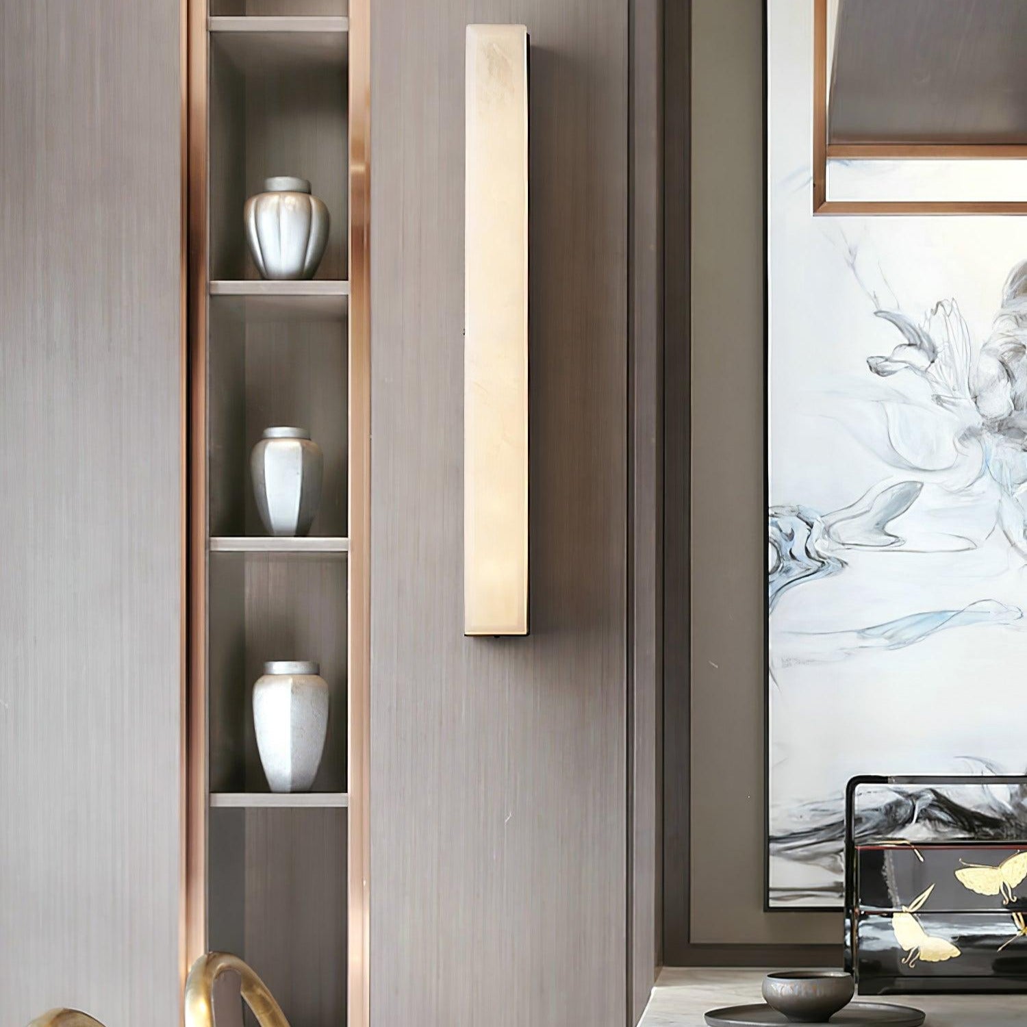 Kristy Linear Brass Alabaster Wall Lamp - Neutralighting
