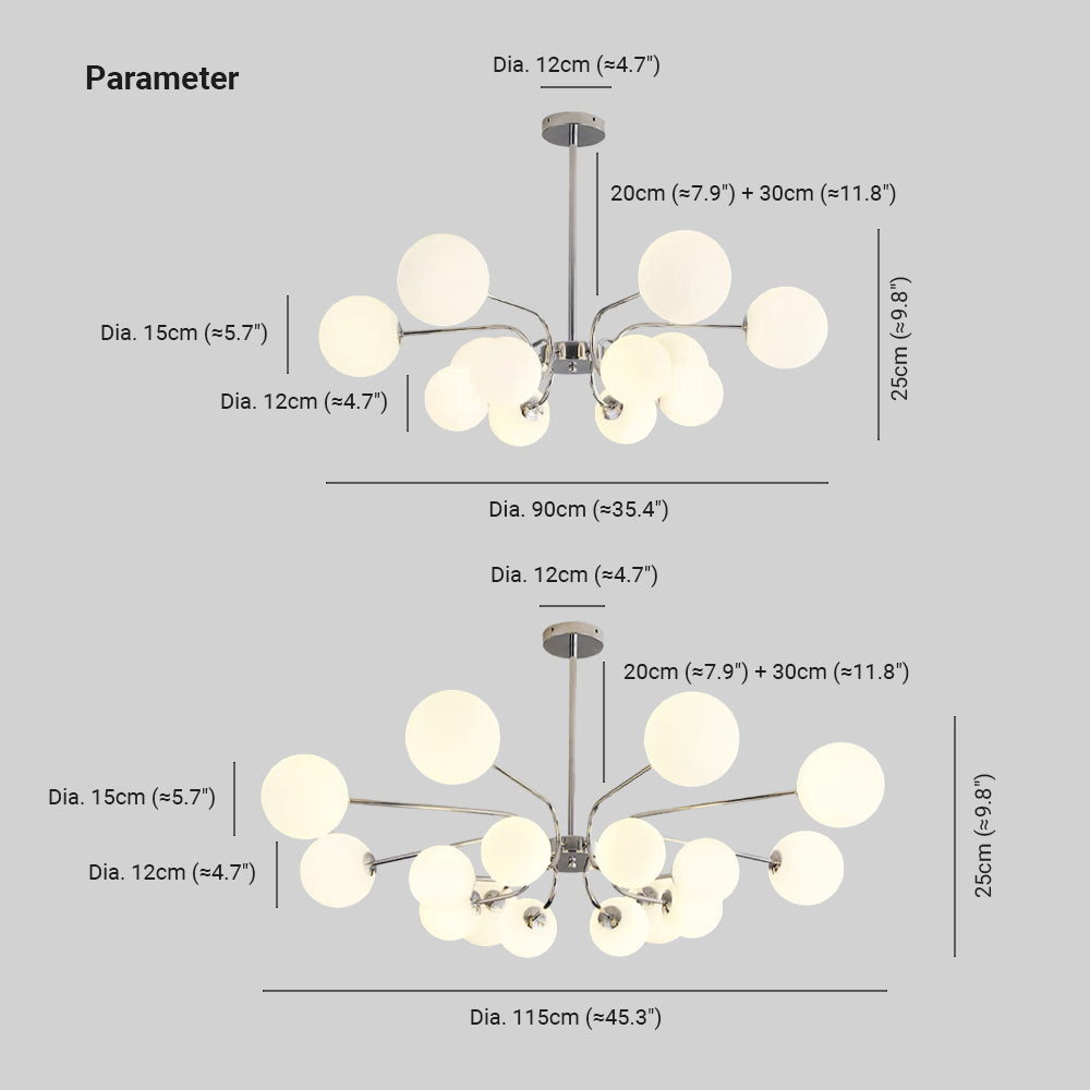 Valentina Modern LED Chandelier Chrome/Gold Living Room/Bedroom - Neutralighting