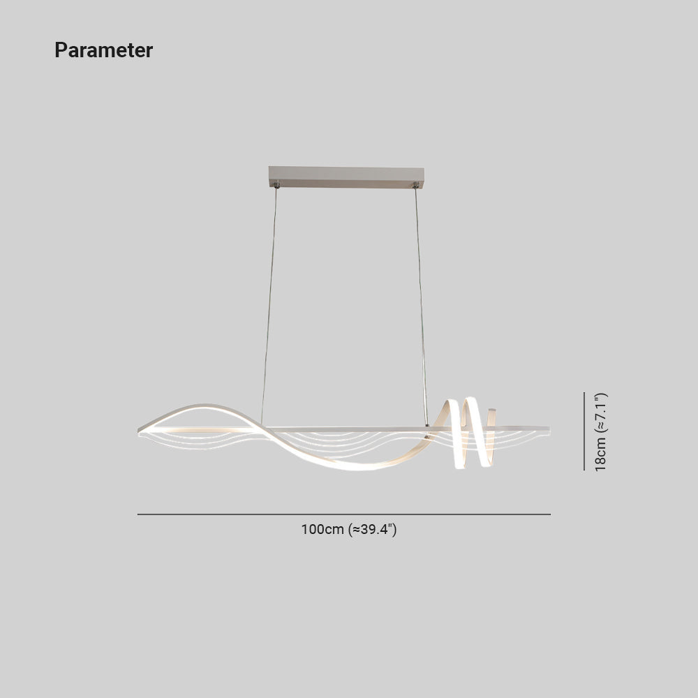 Arisha Contemporary Style Linear Metal Pendant Light White/Black - Neutralighting