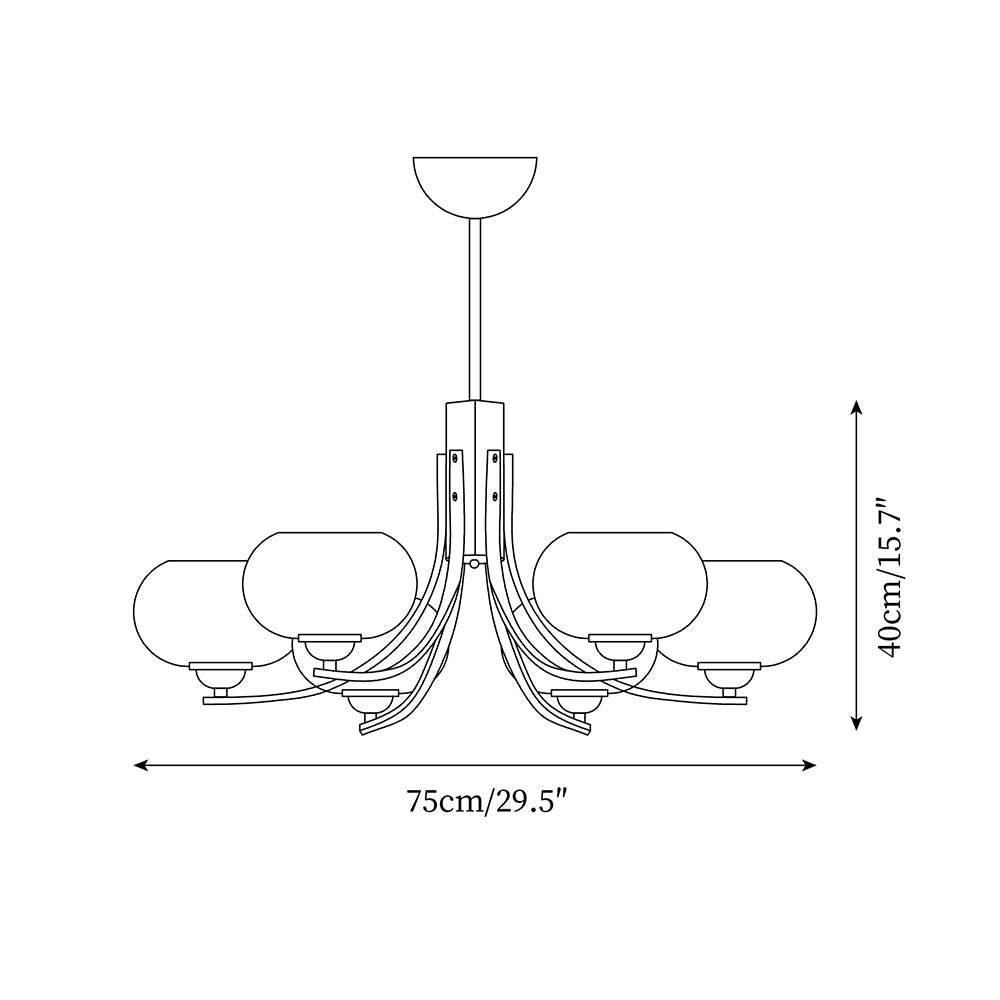 Auralyn 6-Light Amber Glass Globe Chandelier - Neutralighting