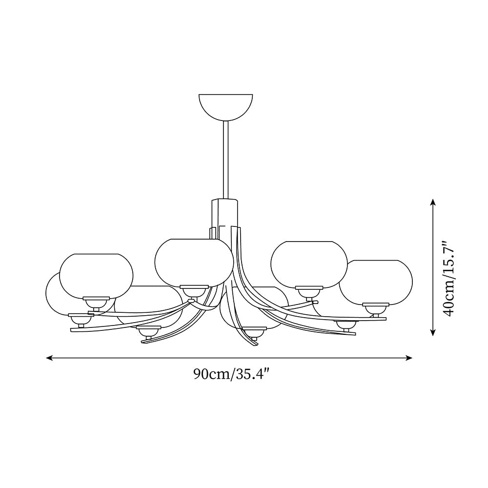 Auralyn 6-Light Amber Glass Globe Chandelier - Neutralighting