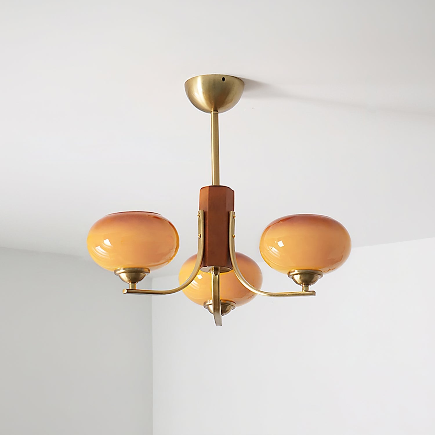 Auralyn 6-Light Amber Glass Globe Chandelier - Neutralighting