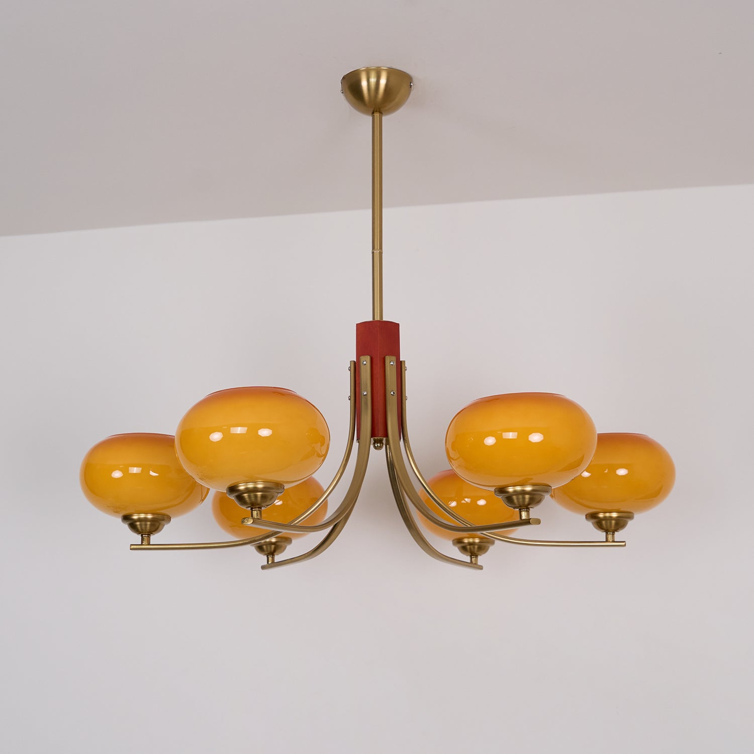 Auralyn 6-Light Amber Glass Globe Chandelier - Neutralighting