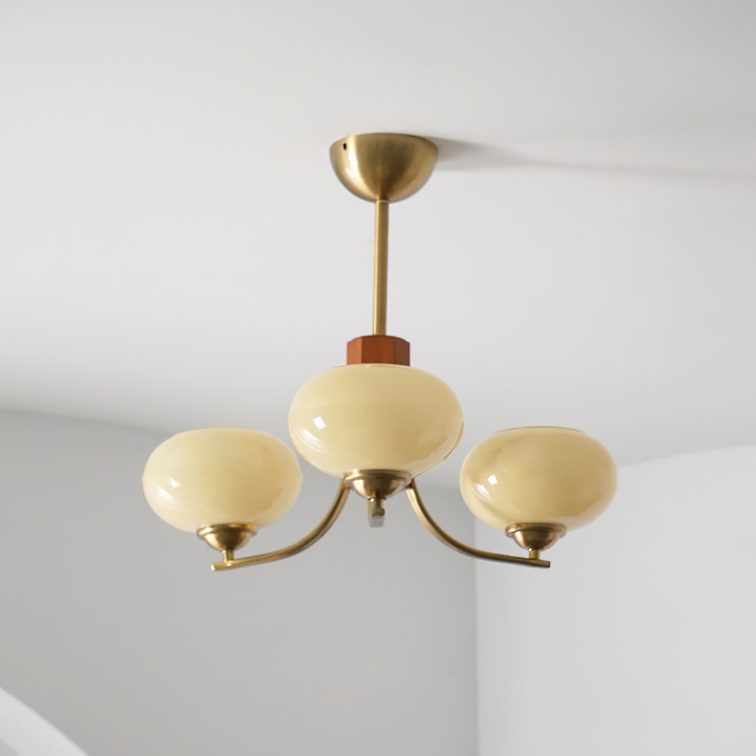 Auralyn 6-Light Amber Glass Globe Chandelier - Neutralighting