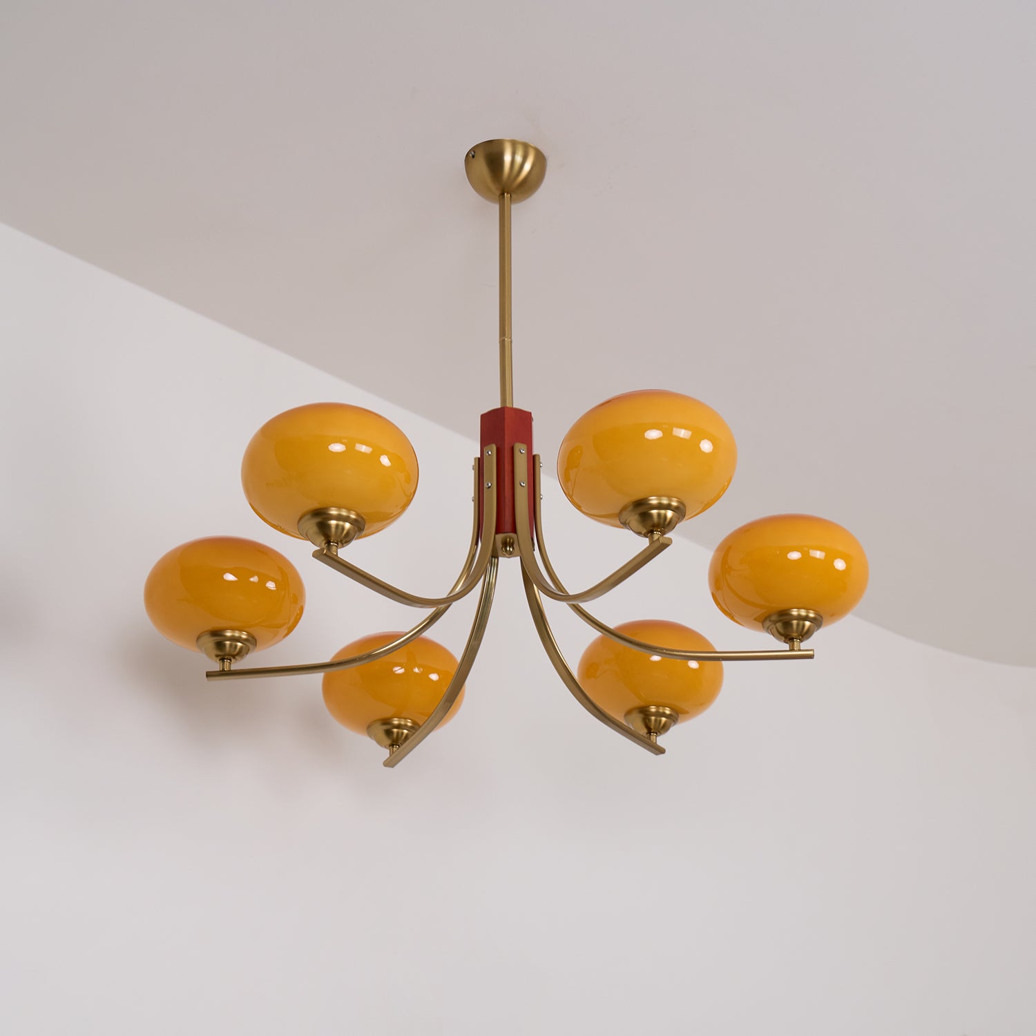 Auralyn 6-Light Amber Glass Globe Chandelier - Neutralighting
