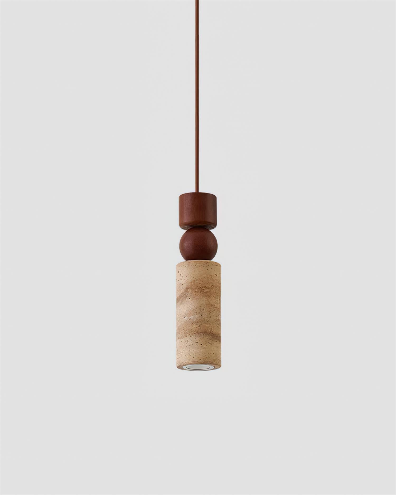 Pendant Light Geometric Wood Travertine Minimalist Nordic Hanging - Neutralighting