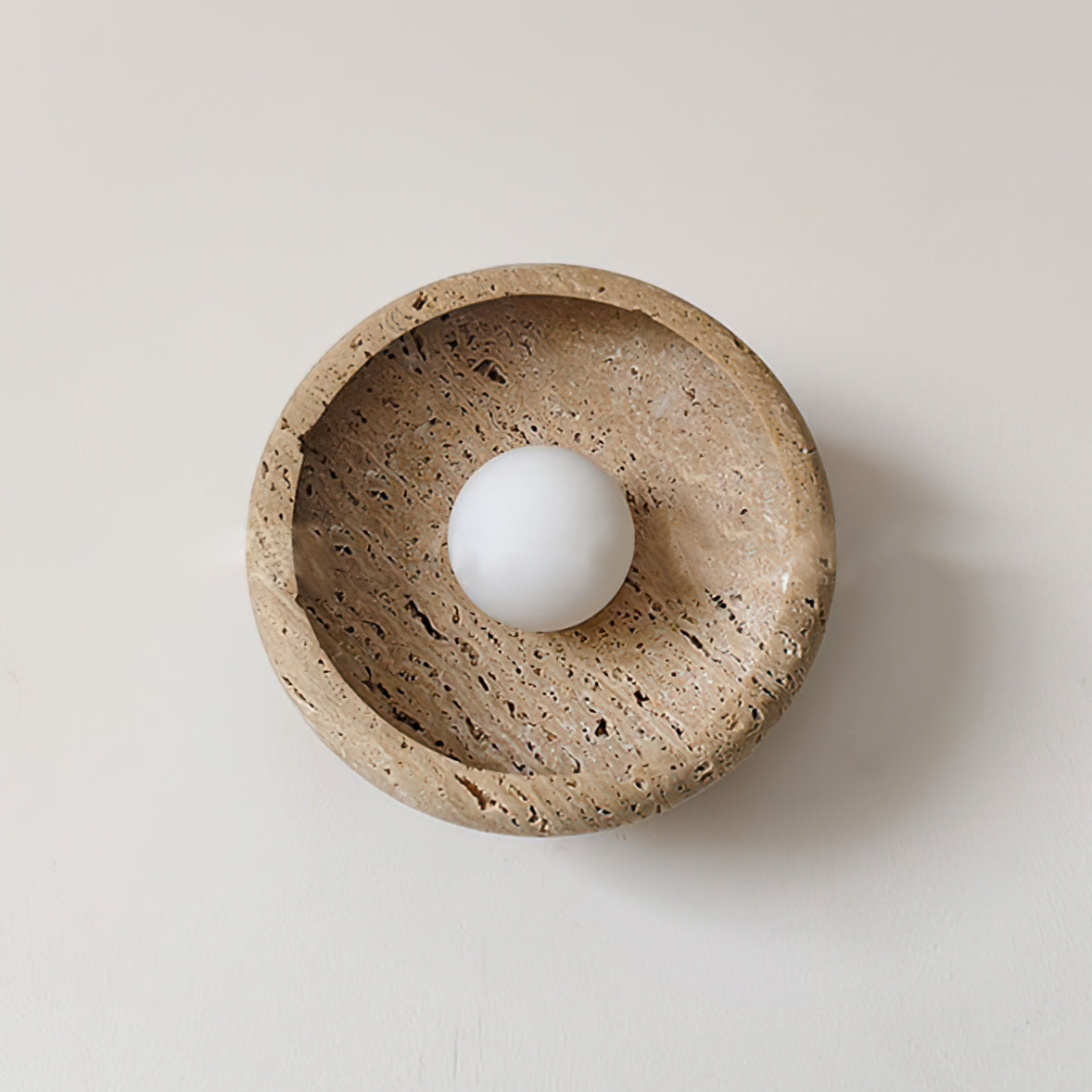 Neptune Travertine Wall Light Ring-shaped - Neutralighting