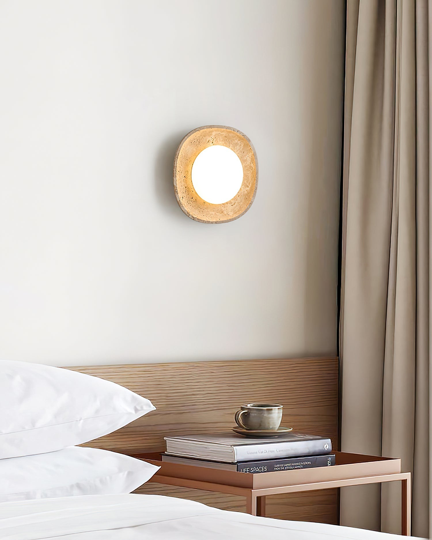 Ritta Wall Lamp Travertine Globe - Neutralighting