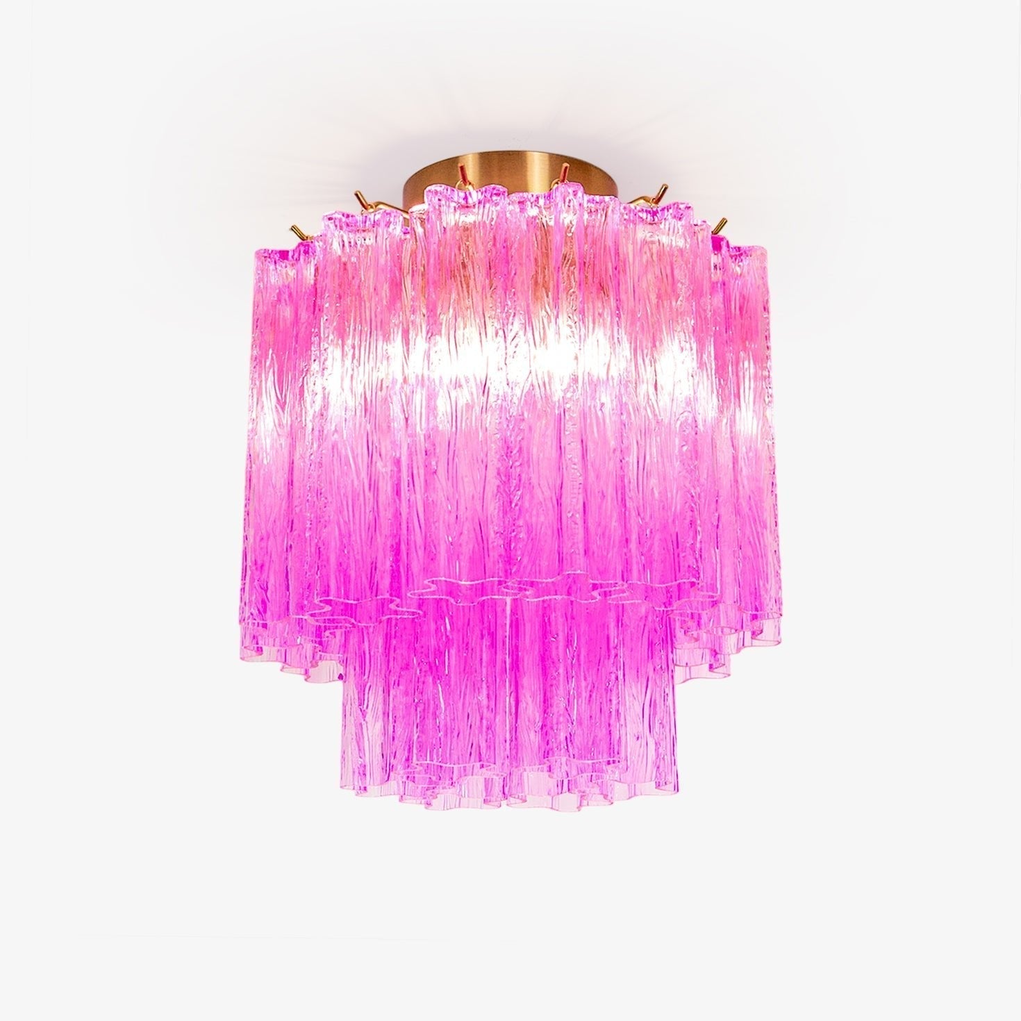 Aurora Ceiling Lamp Purple Murano Glass Tiered Flush Mount