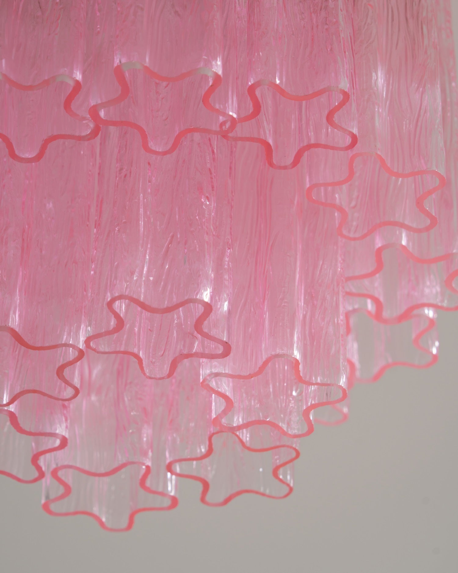 Aurora Ceiling Lamp Pink Murano Glass Tiered Modern Flush