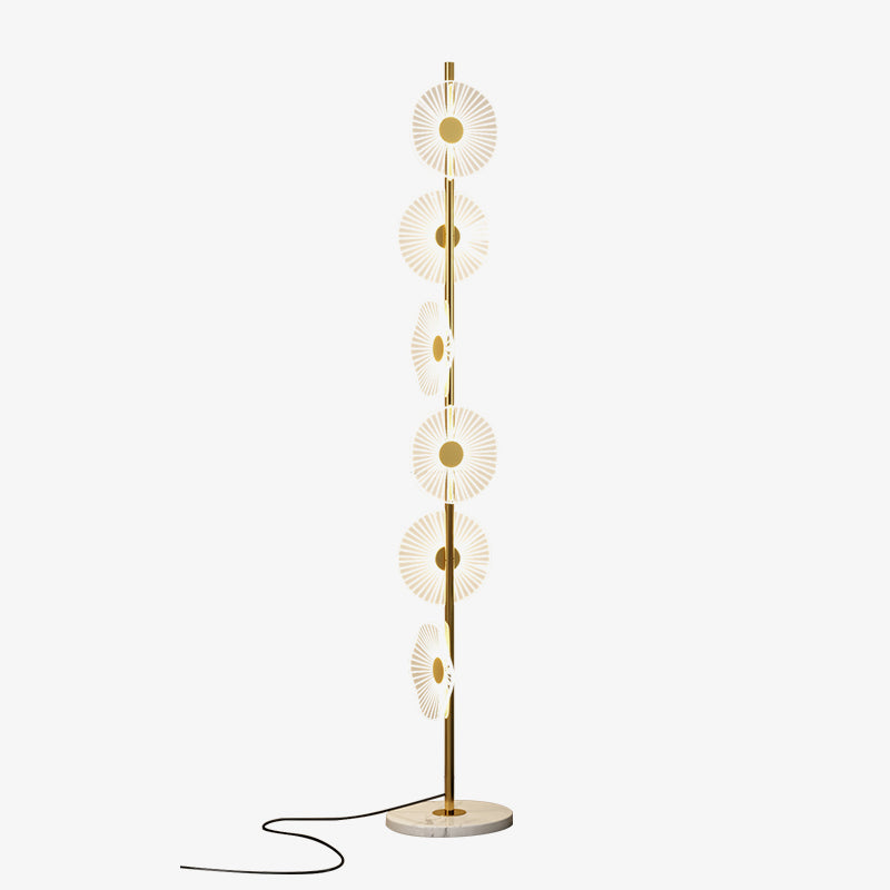 Carins Floor Lamp Creative Circle Modern, Acrylic, White/Gold, Bedroom - Neutralighting