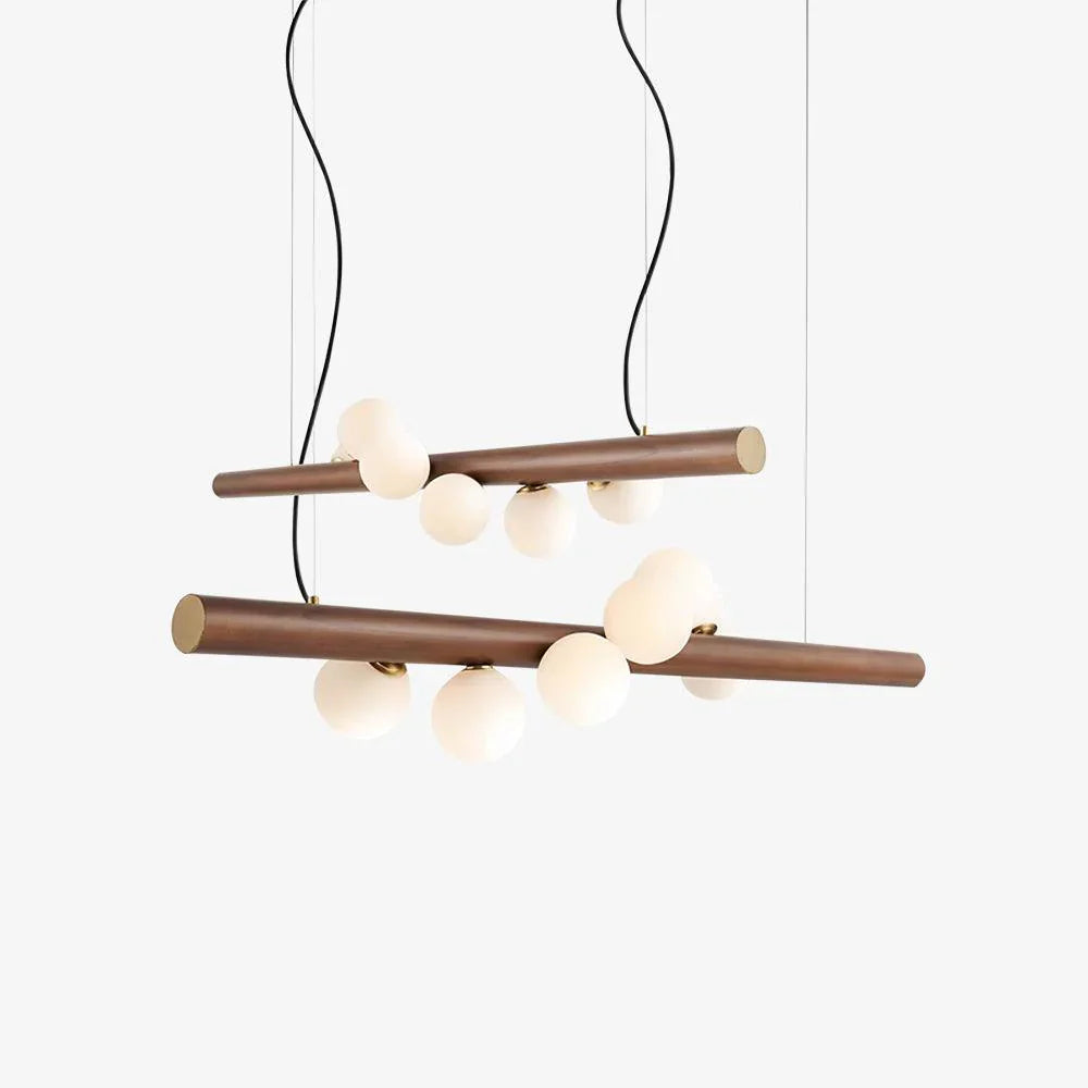 Valentina Glass Bubble Pendant Light Wood/Walnut - Neutralighting