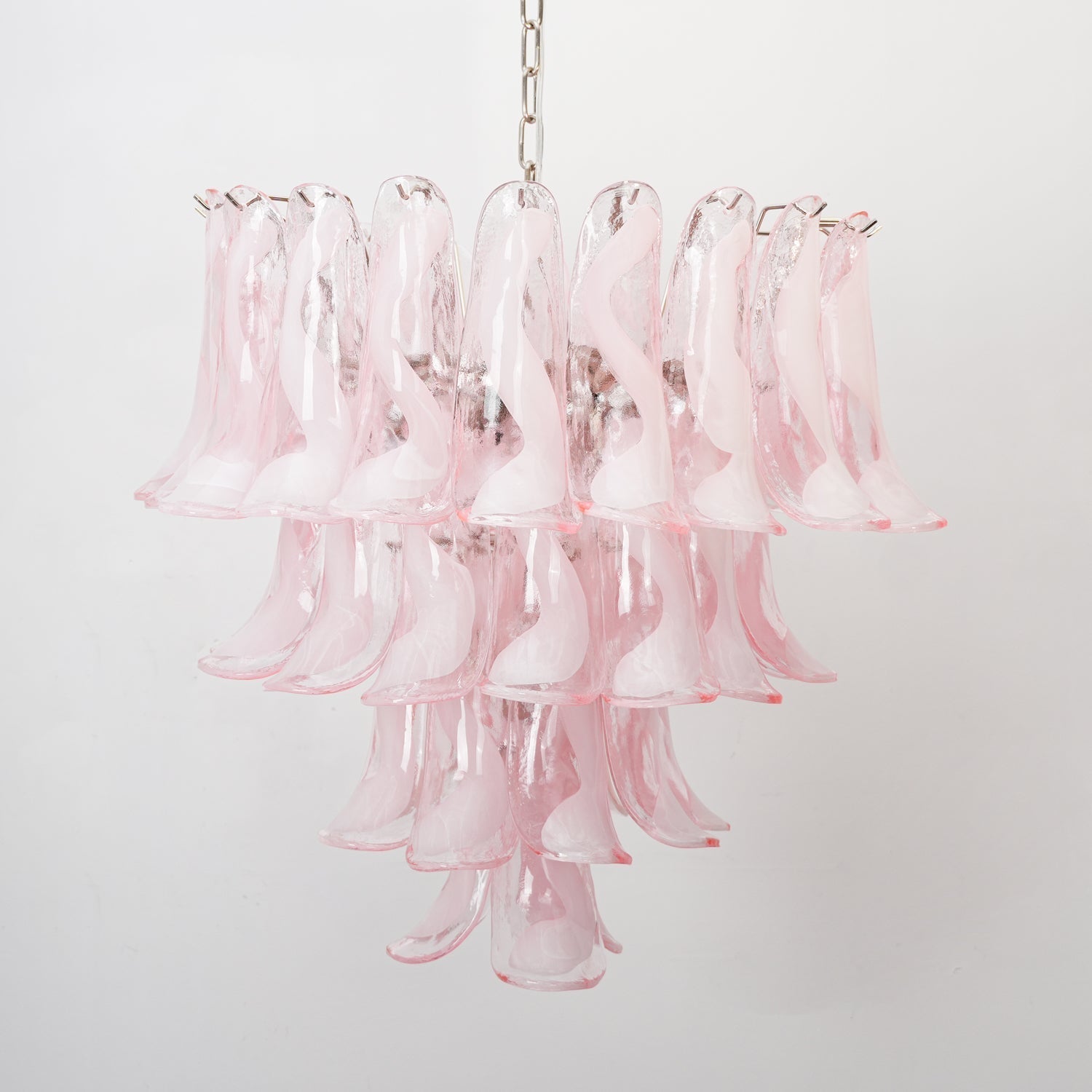 Aurora Chandelier Pink Murano Lily Petal Cascading Floral Classic