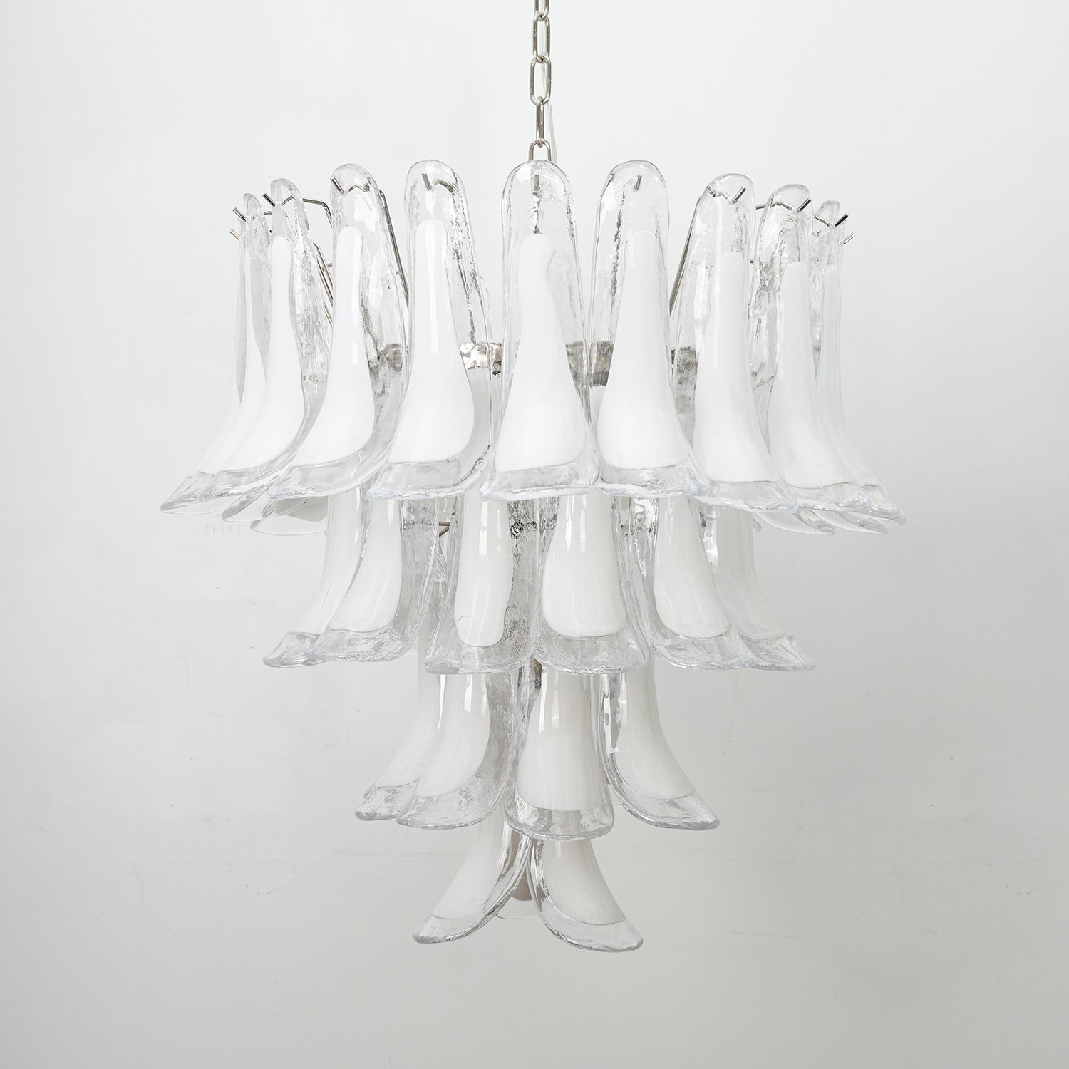 Aurora Chandelier Pink Murano Lily Petal Cascading Floral Classic