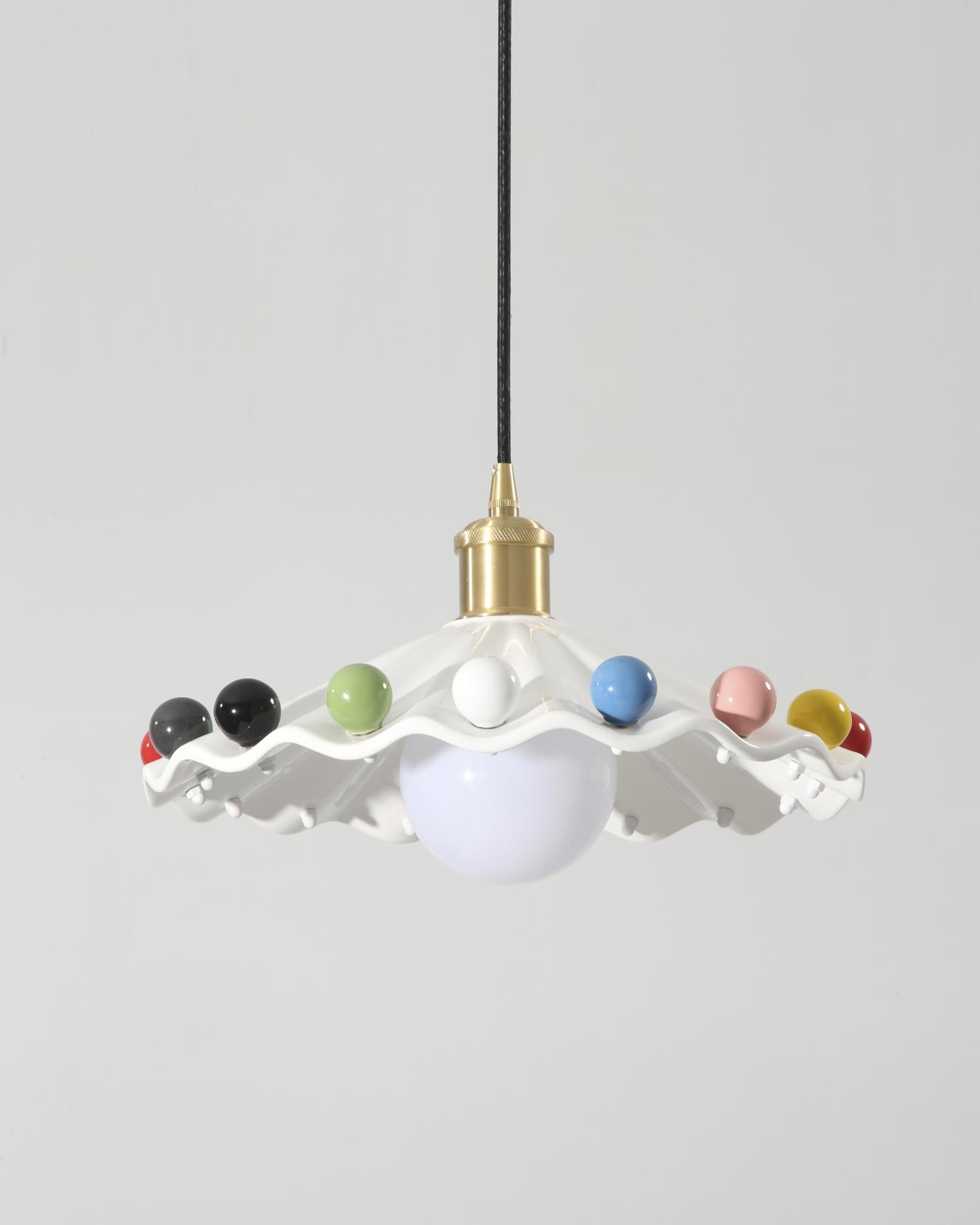 Pixen Wavy Ceramic Shade Pendant Lamp - Neutralighting