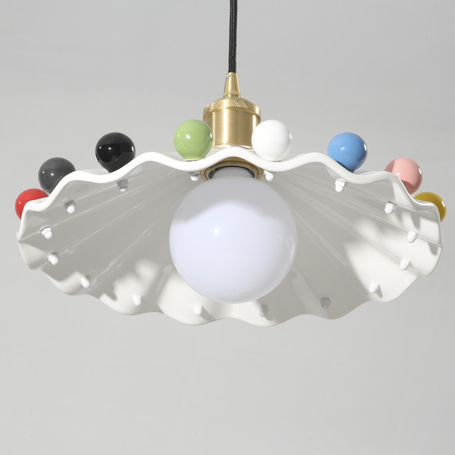 Pixen Wavy Ceramic Shade Pendant Lamp - Neutralighting