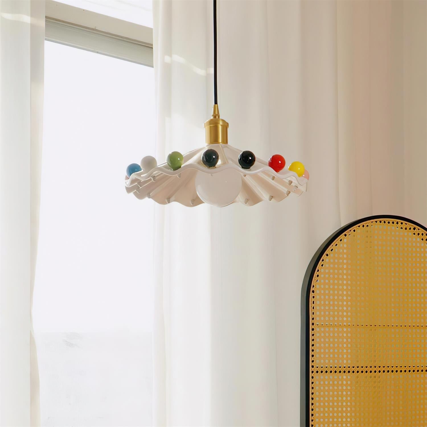 Pixen Wavy Ceramic Shade Pendant Lamp - Neutralighting