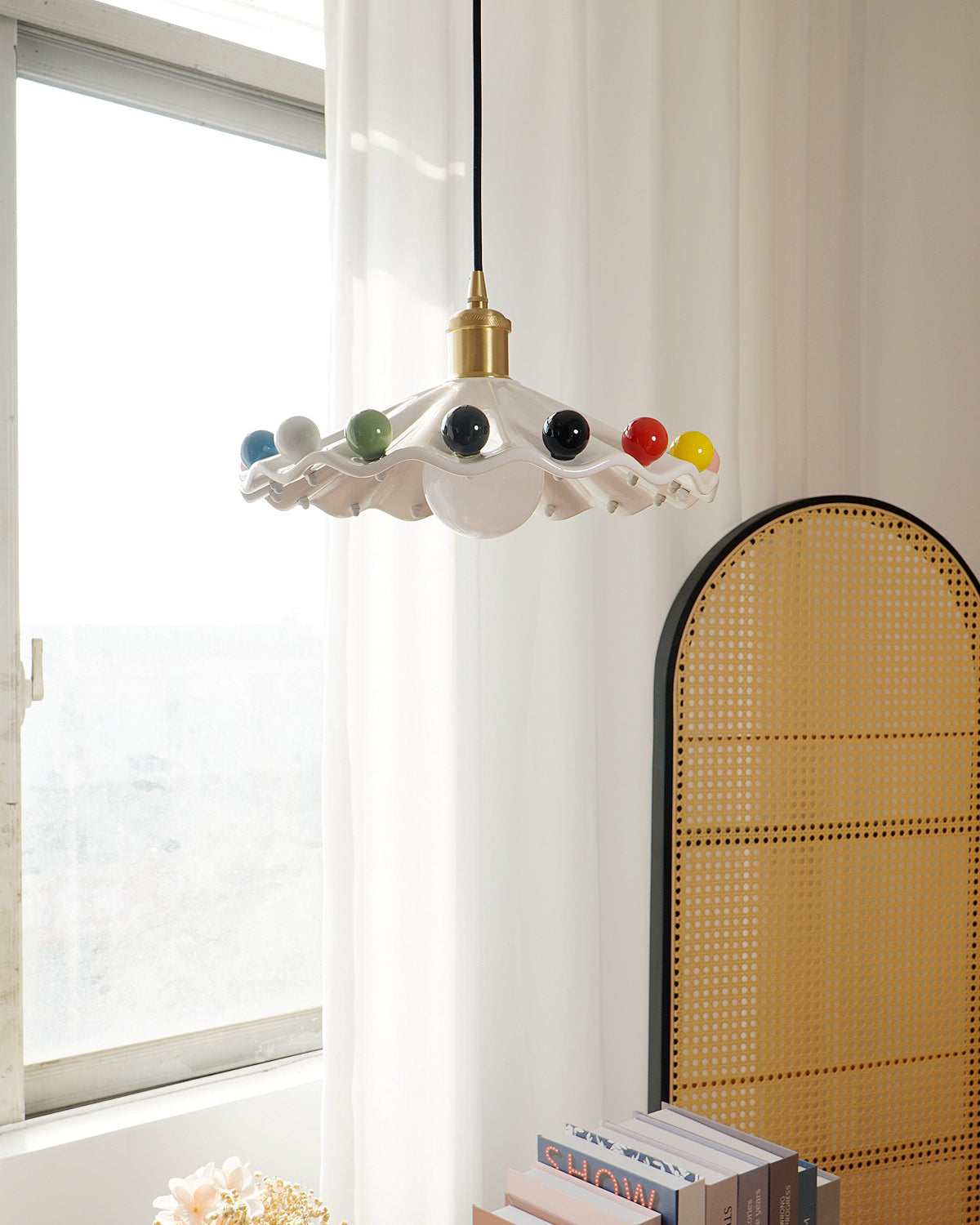 Pixen Wavy Ceramic Shade Pendant Lamp - Neutralighting