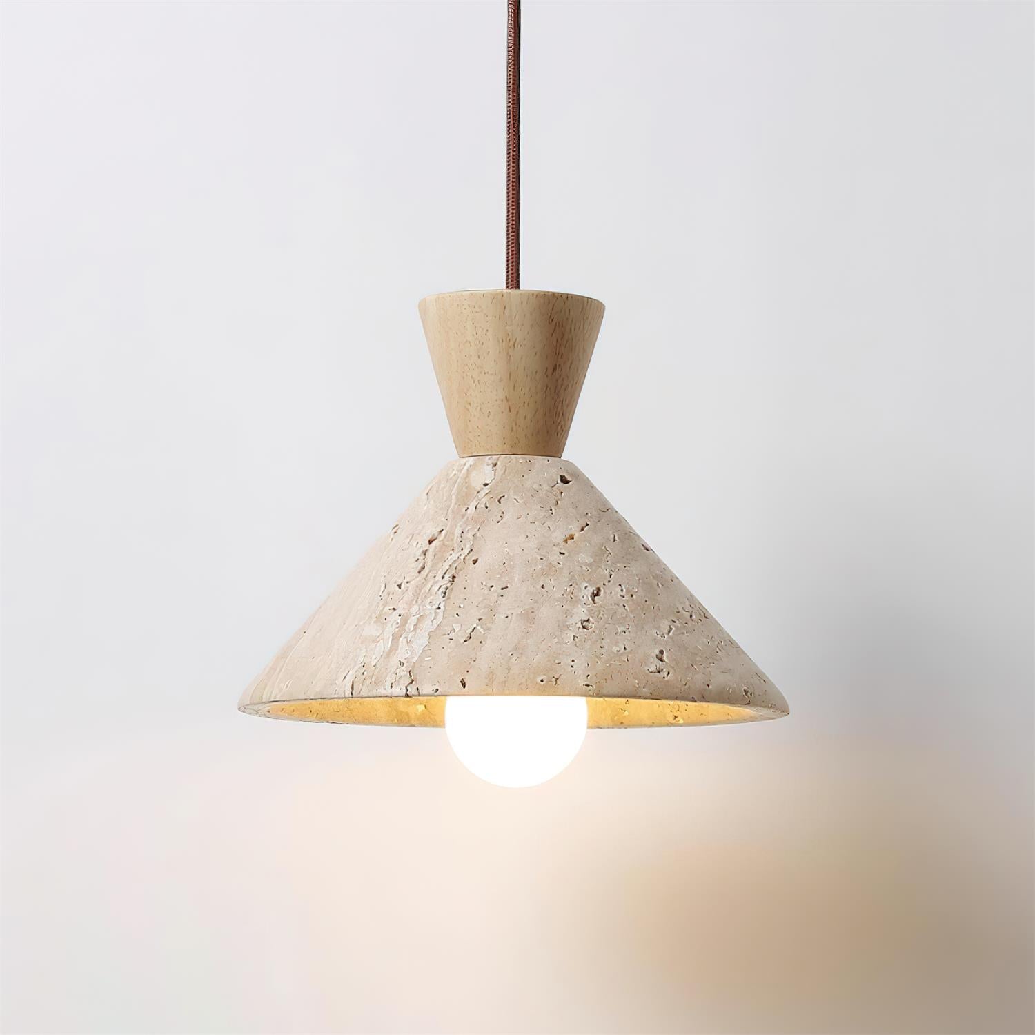Ritta Travertine Pendant Lamp Hat Shape - Neutralighting