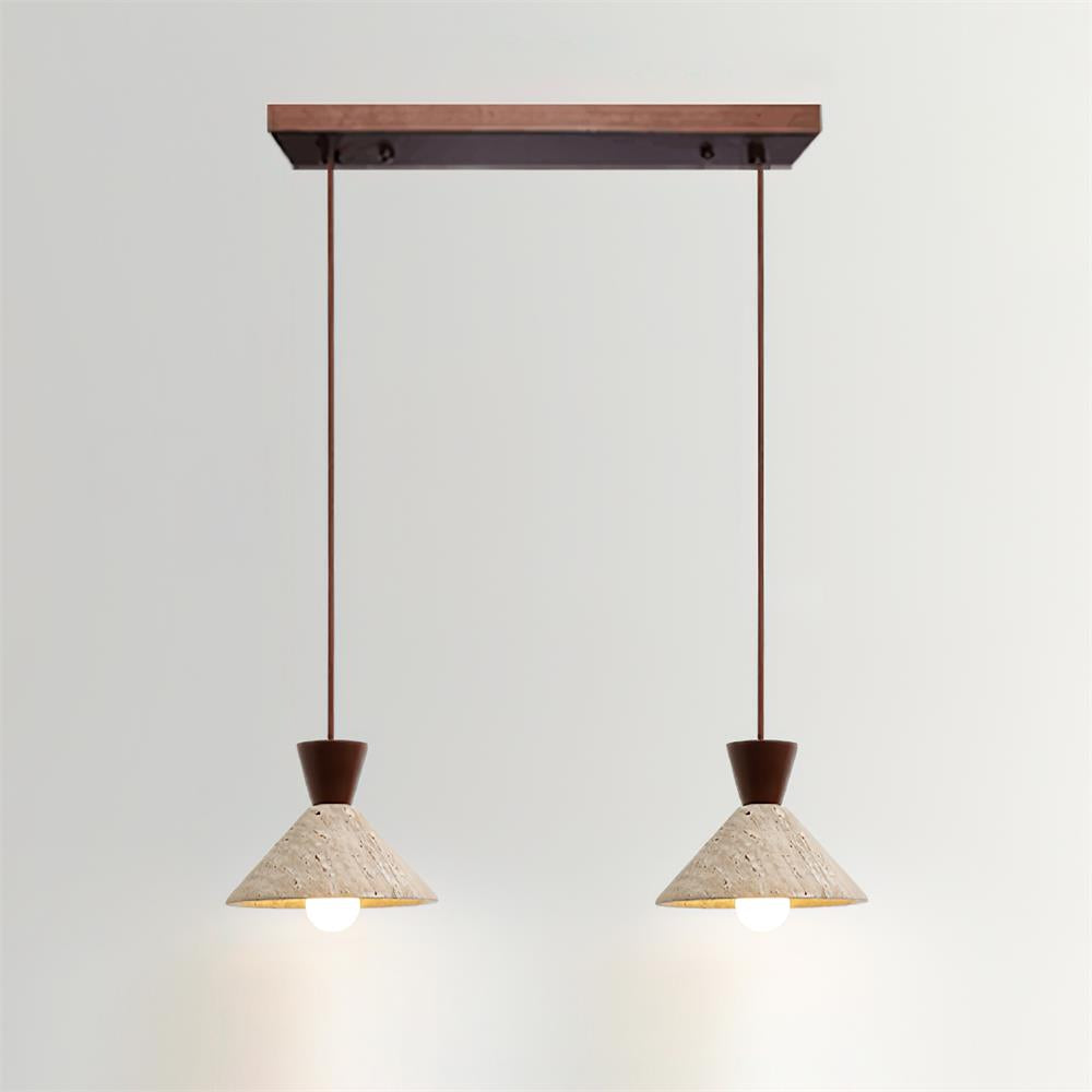 Ritta Travertine Pendant Lamp Hat Shape - Neutralighting