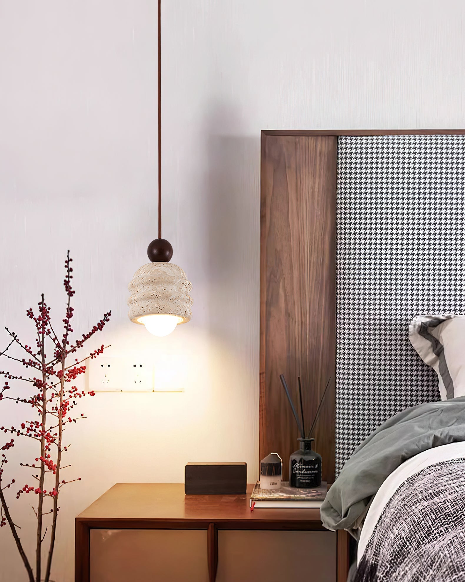 Ritta Travertine Ripple Pendant Light - Neutralighting