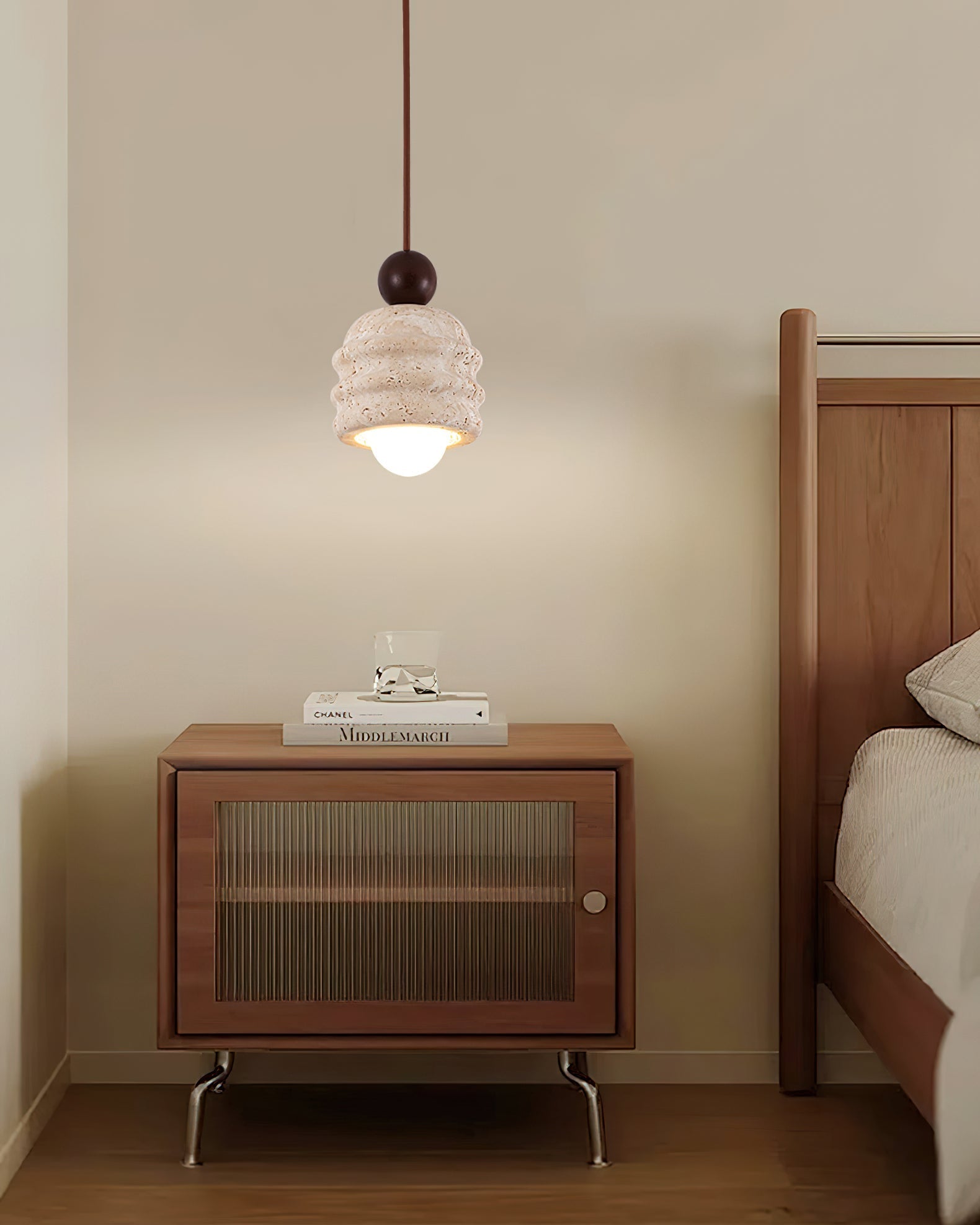 Ritta Travertine Ripple Pendant Light - Neutralighting
