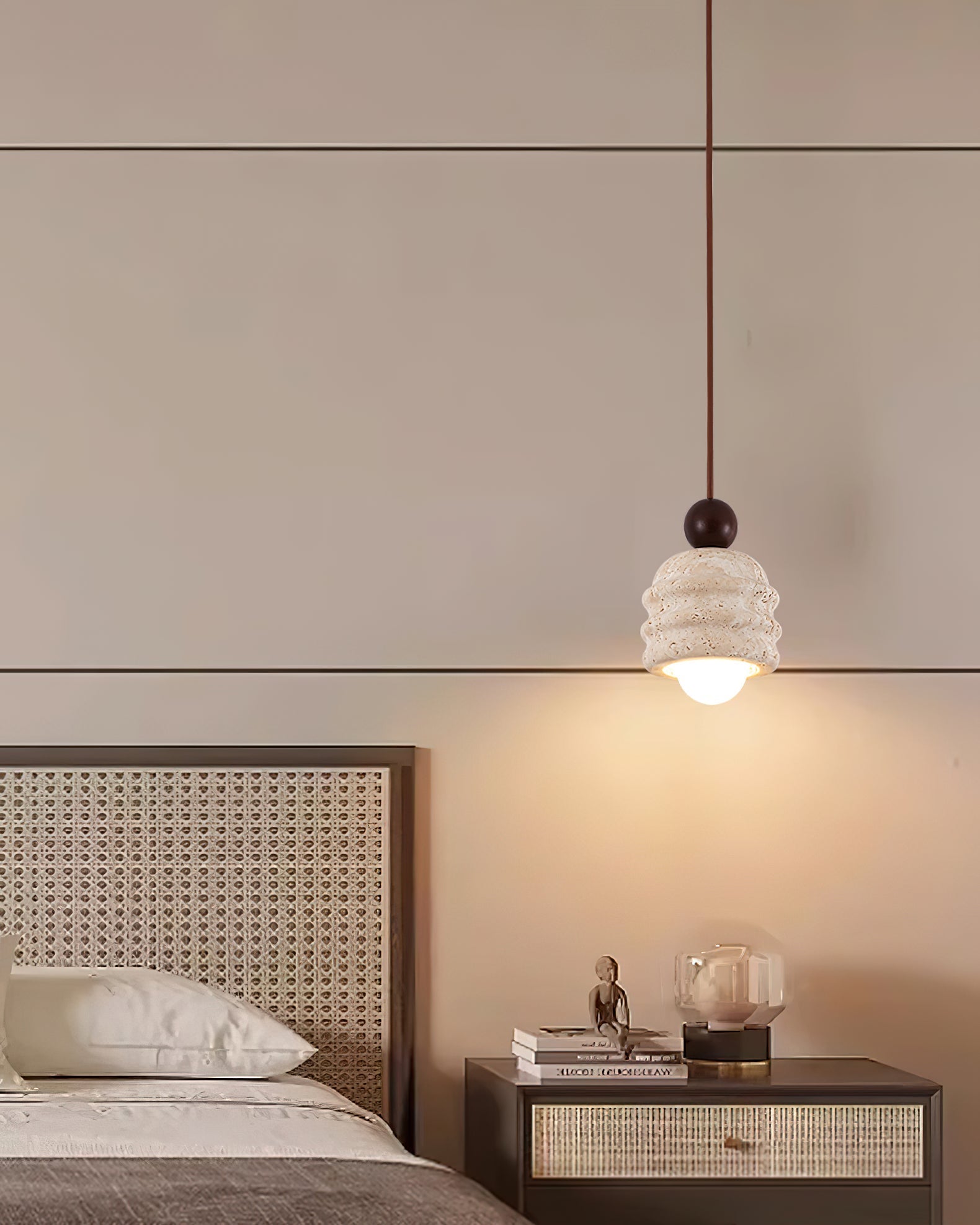 Ritta Travertine Ripple Pendant Light - Neutralighting
