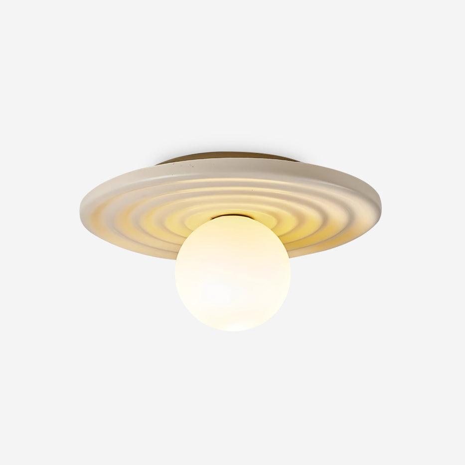 Ceiling Light Metal Body Resin Rippled Canopy Organic Minimalist - Neutralighting