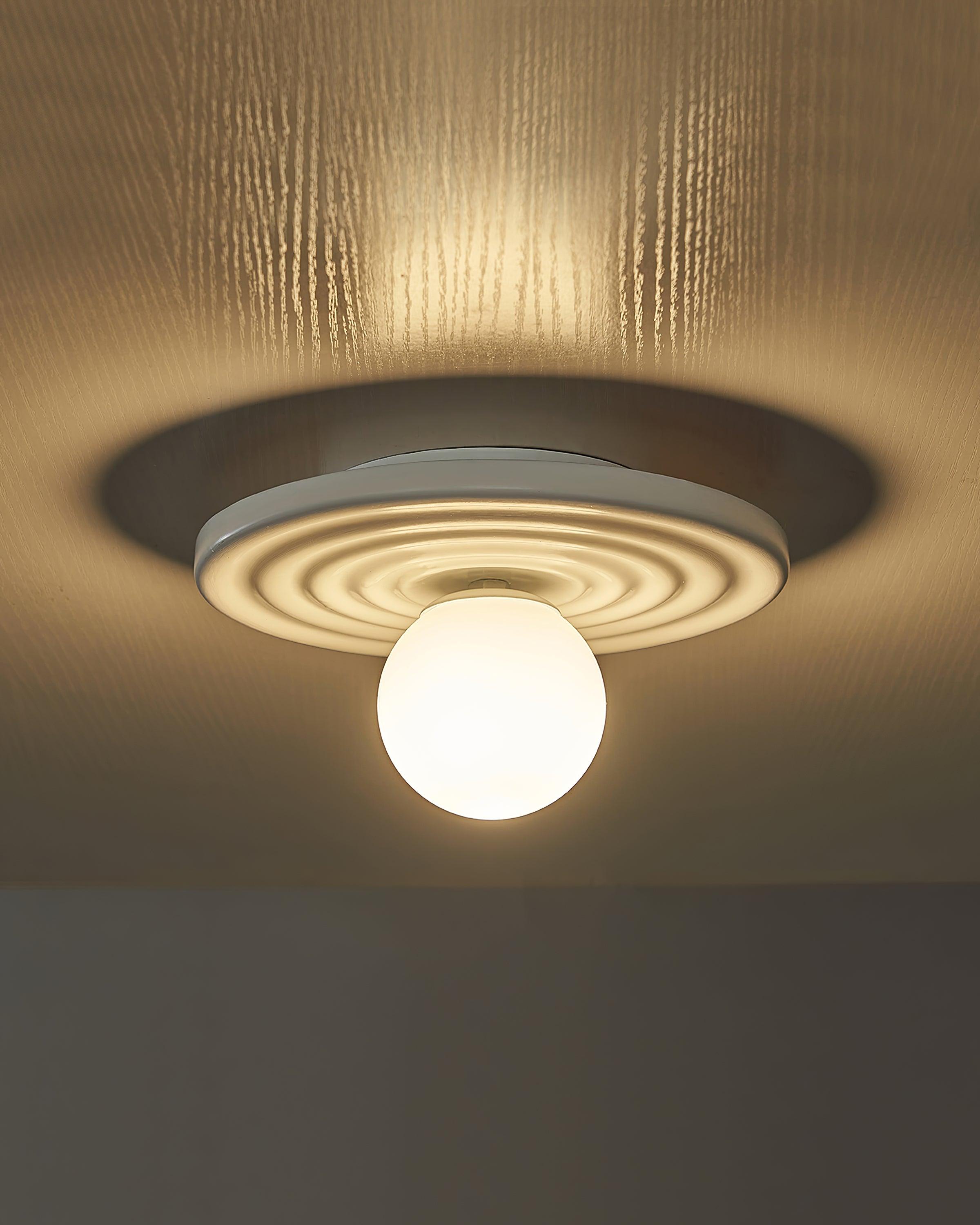Ceiling Light Metal Body Resin Rippled Canopy Organic Minimalist - Neutralighting