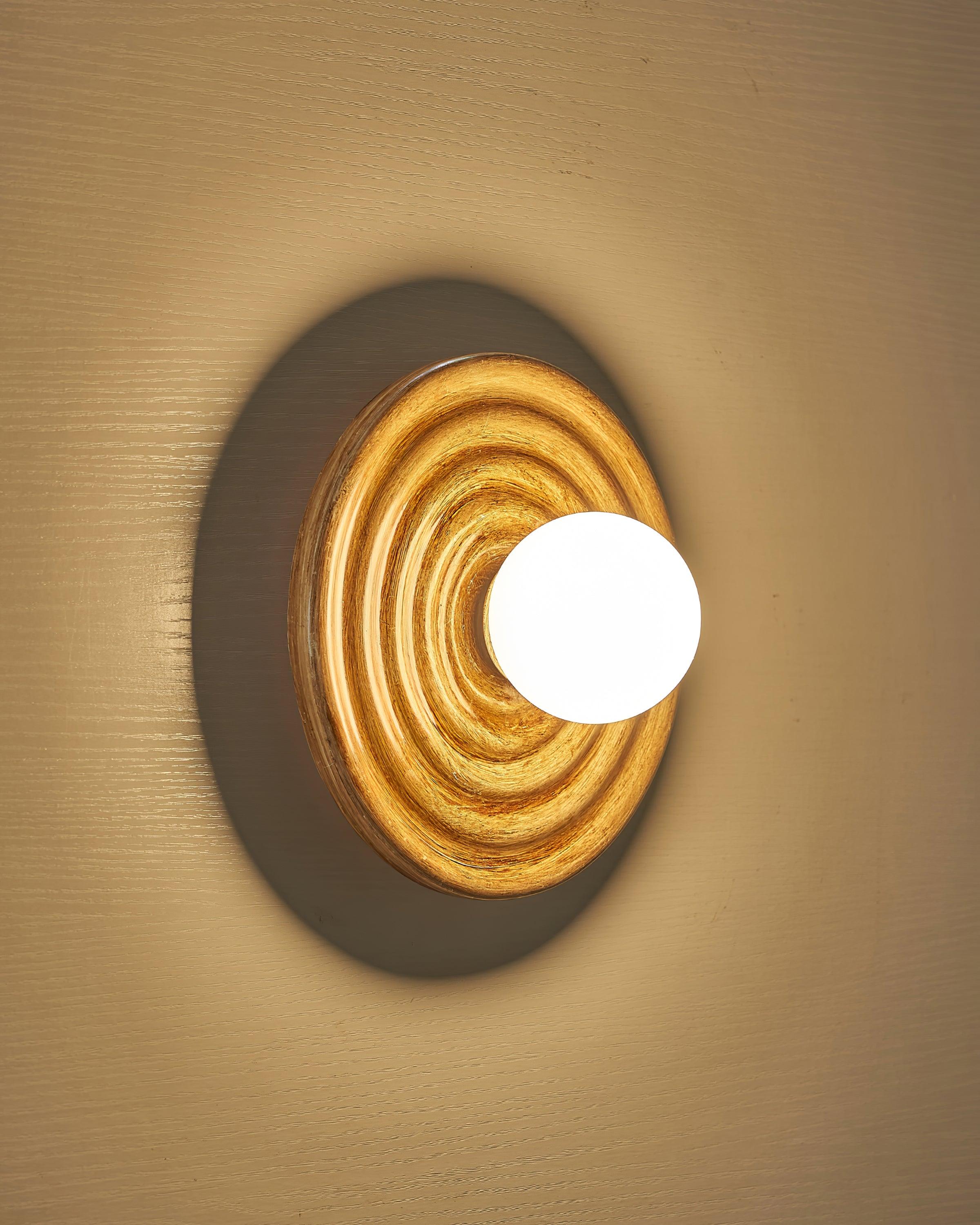 Ceiling Light Metal Body Resin Rippled Canopy Organic Minimalist - Neutralighting