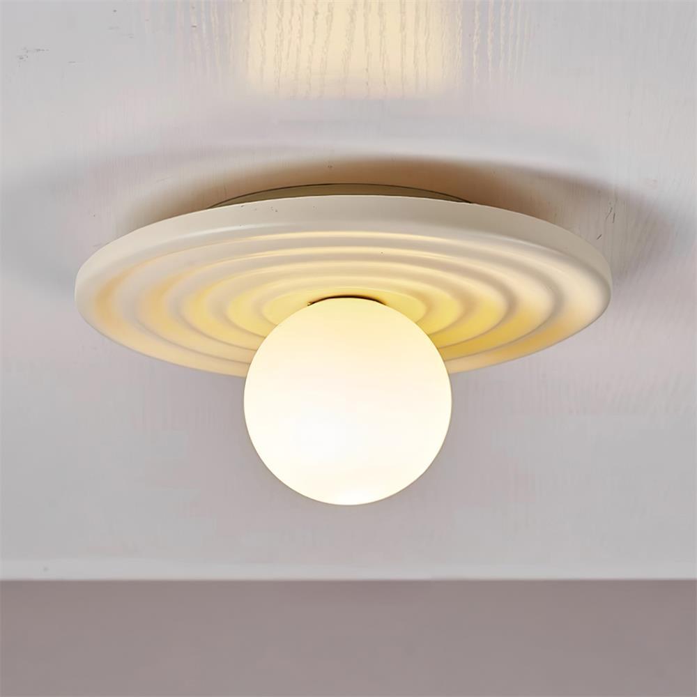 Ceiling Light Metal Body Resin Rippled Canopy Organic Minimalist - Neutralighting