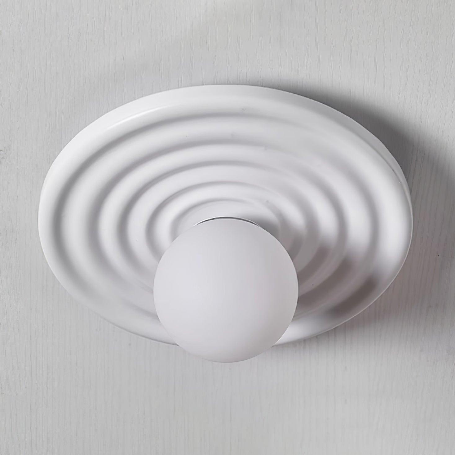 Ceiling Light Metal Body Resin Rippled Canopy Organic Minimalist - Neutralighting