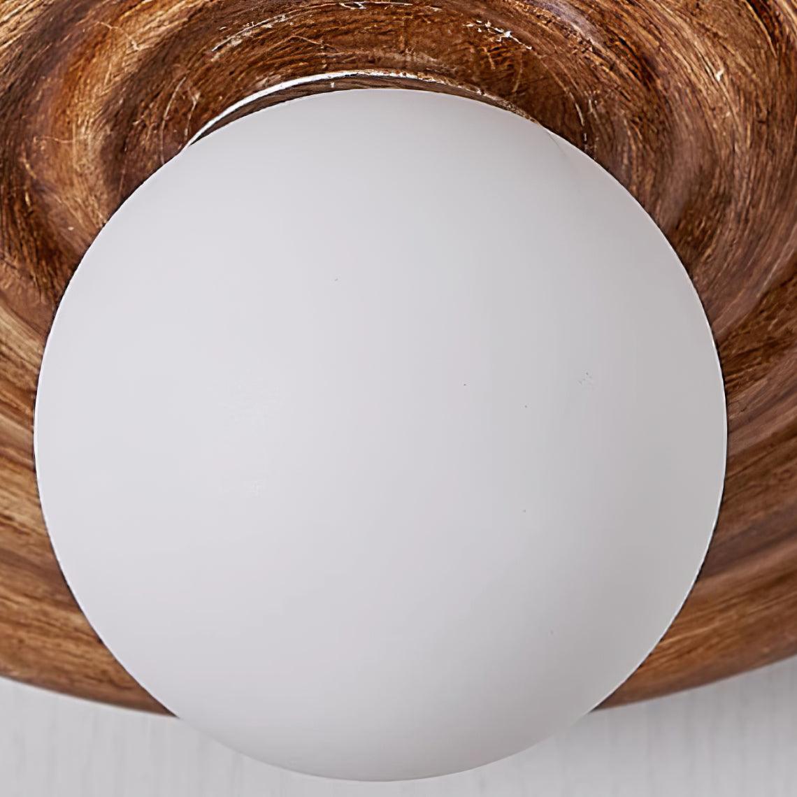 Ceiling Light Metal Body Resin Rippled Canopy Organic Minimalist - Neutralighting