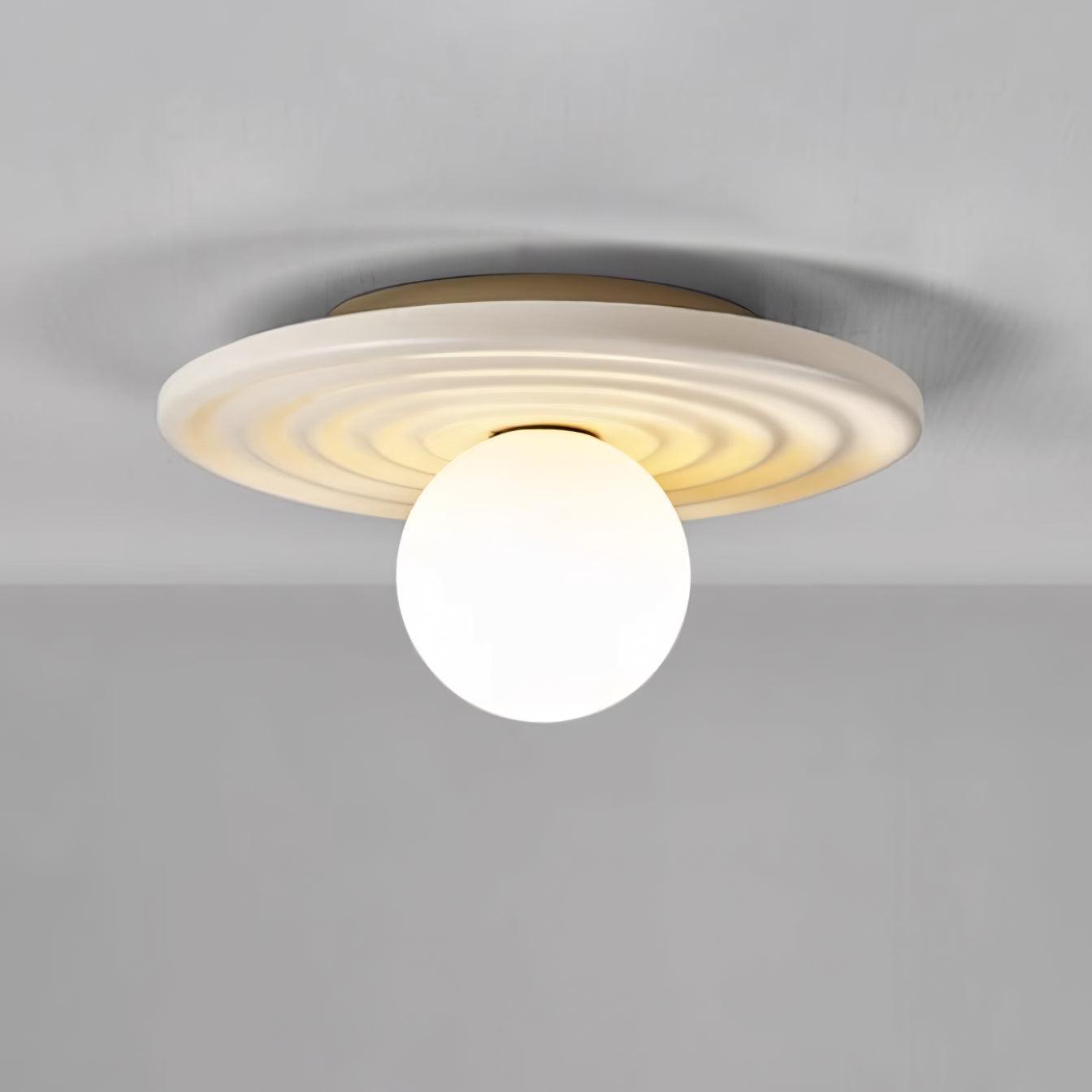 Ceiling Light Metal Body Resin Rippled Canopy Organic Minimalist - Neutralighting