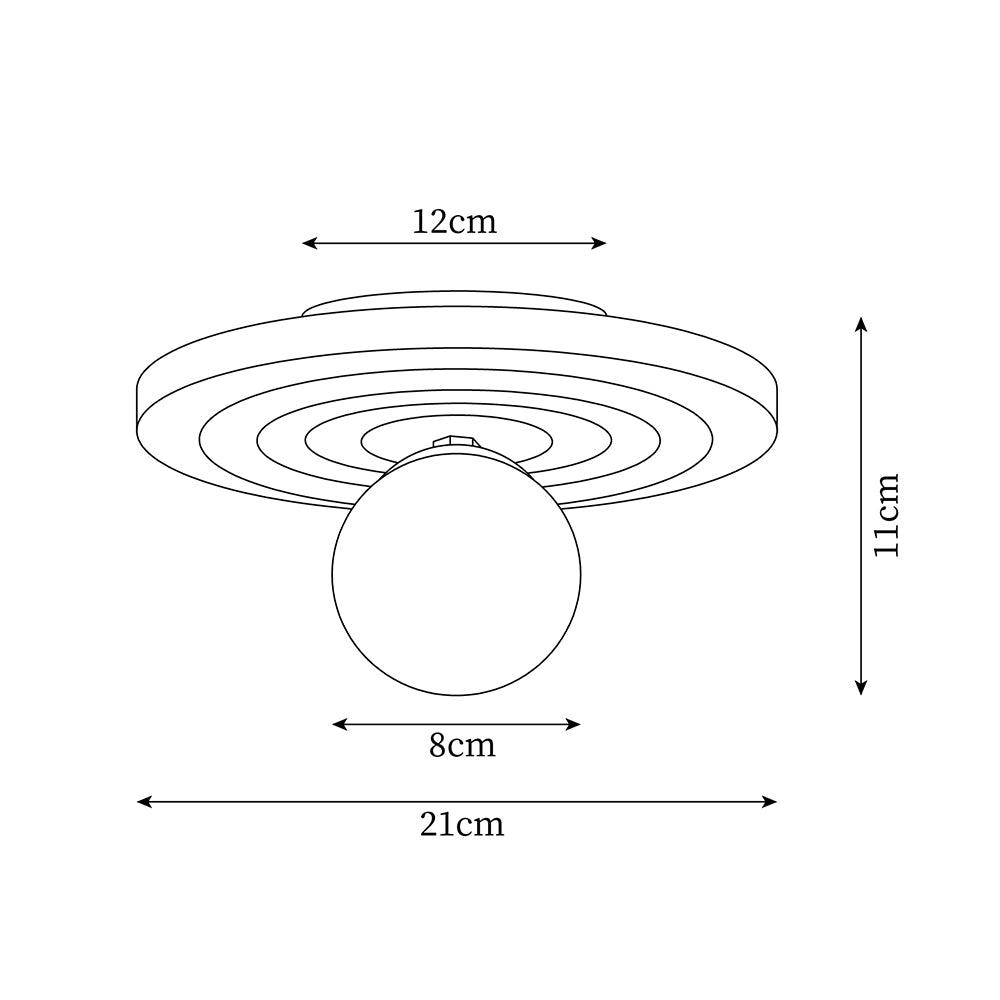 Ceiling Light Metal Body Resin Rippled Canopy Organic Minimalist - Neutralighting