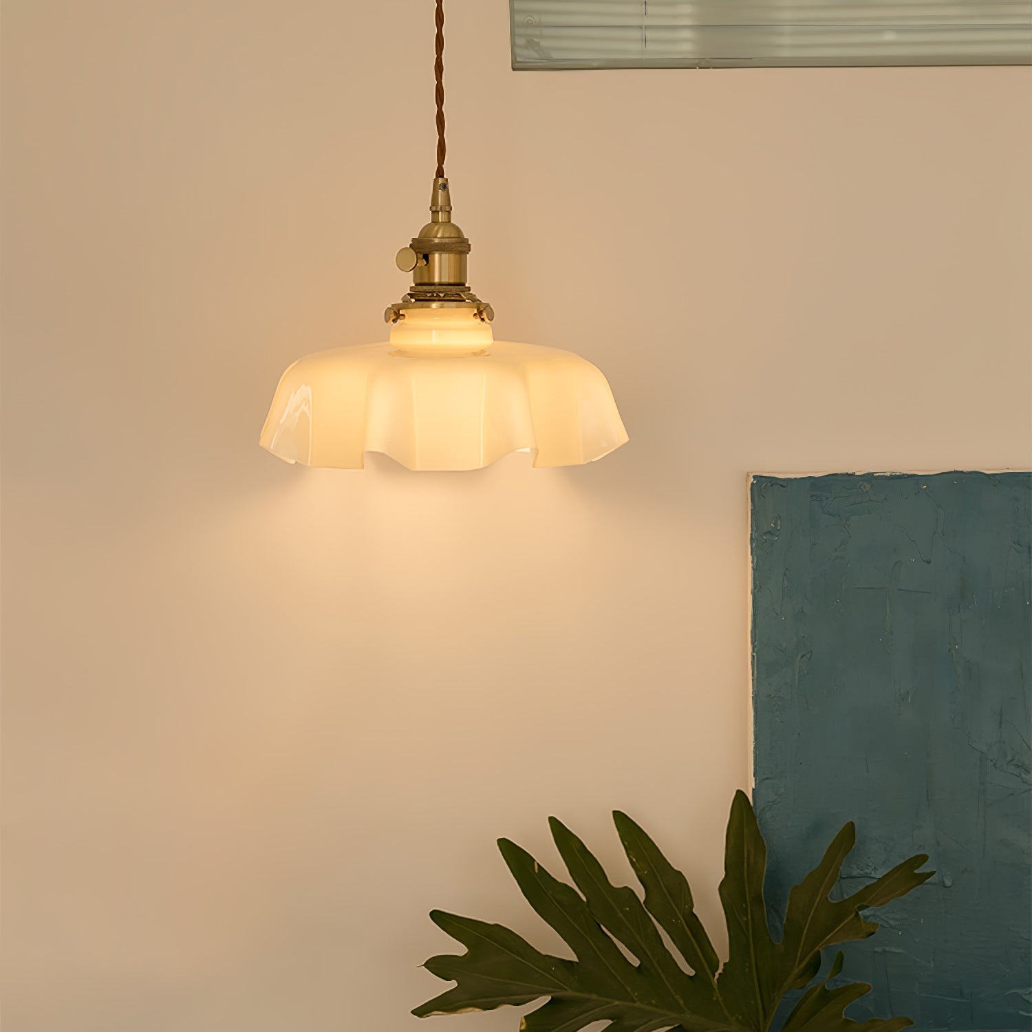 Civen Farmhouse Ruffled Pendant Light - Neutralighting