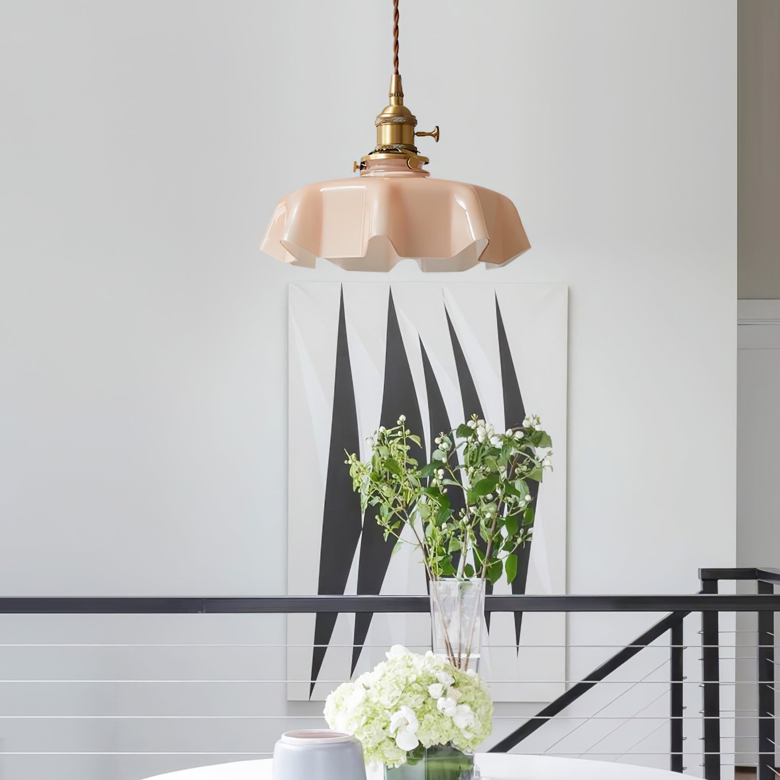 Civen Farmhouse Ruffled Pendant Light - Neutralighting