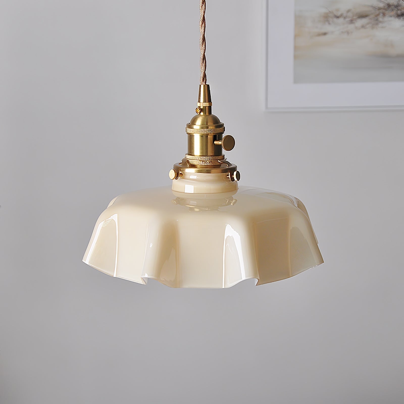Civen Farmhouse Ruffled Pendant Light - Neutralighting