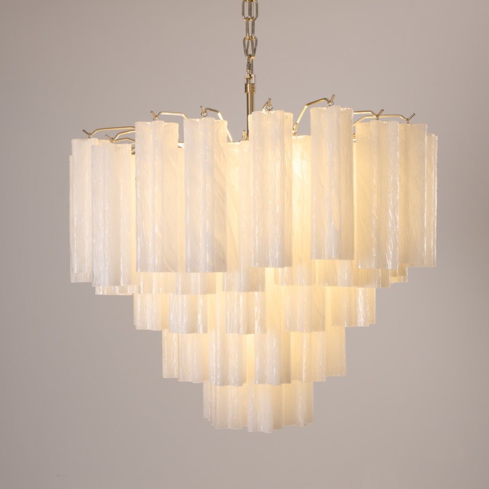 Aurora Chandelier Frosted Murano Glass Tiered Cascade