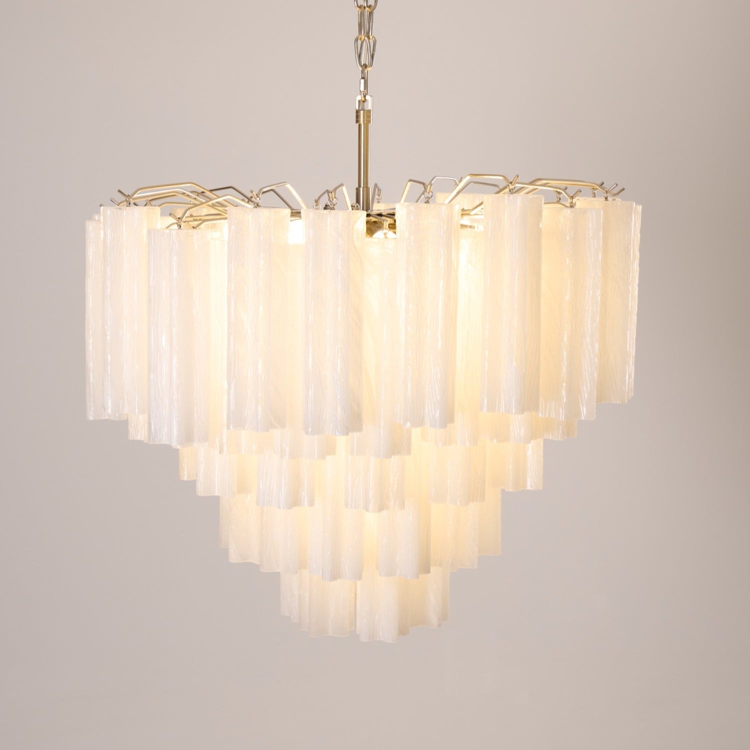 Aurora Chandelier Frosted Murano Glass Tiered Cascade