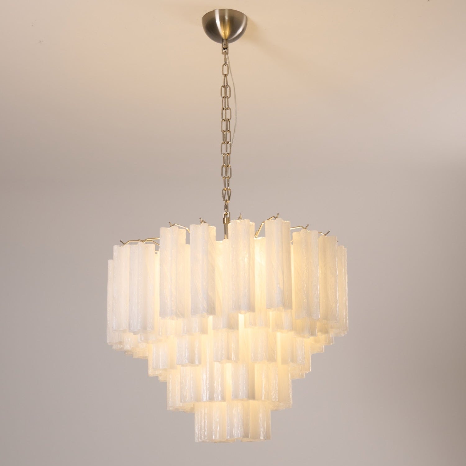 Aurora Chandelier Frosted Murano Glass Tiered Cascade