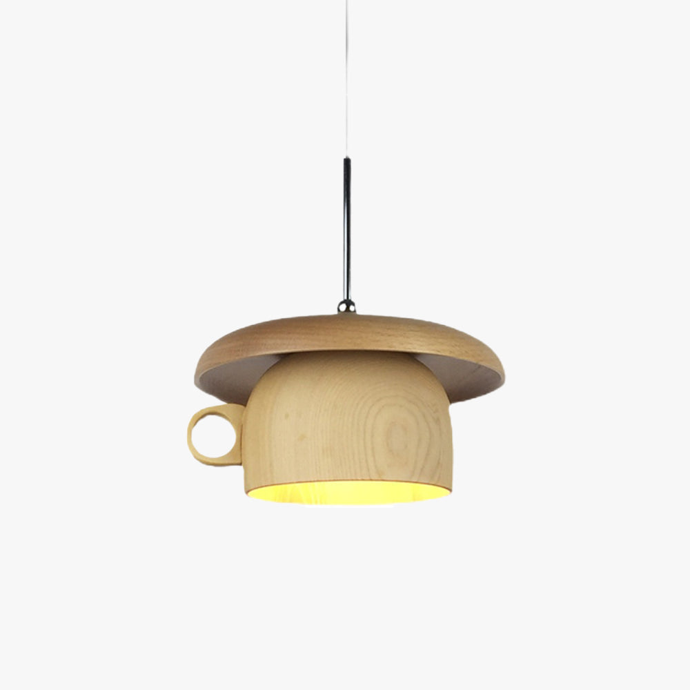 Valentina Vintage Wood Cup Pendant Light Bedroom - Neutralighting