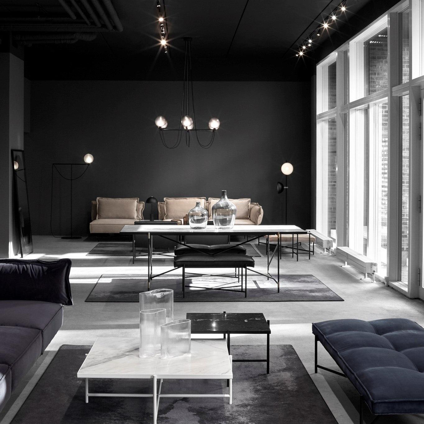 Valentina Nordic Modern Glass Ball Chandelier, Smoke Gray/Blue - Neutralighting