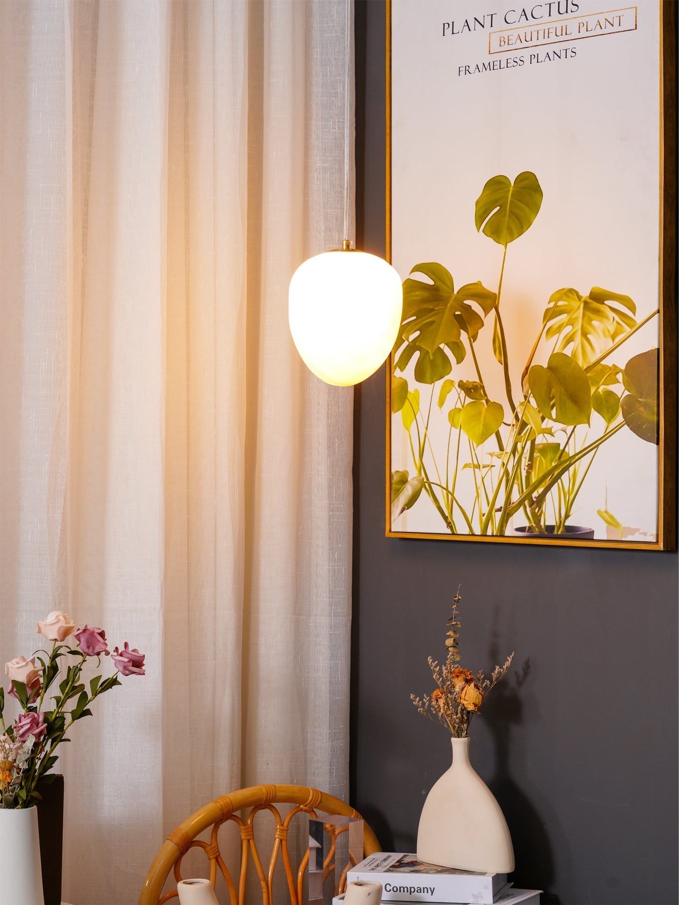 Goose Pendant Lamp Alabaster Brass Sophistication - Neutralighting