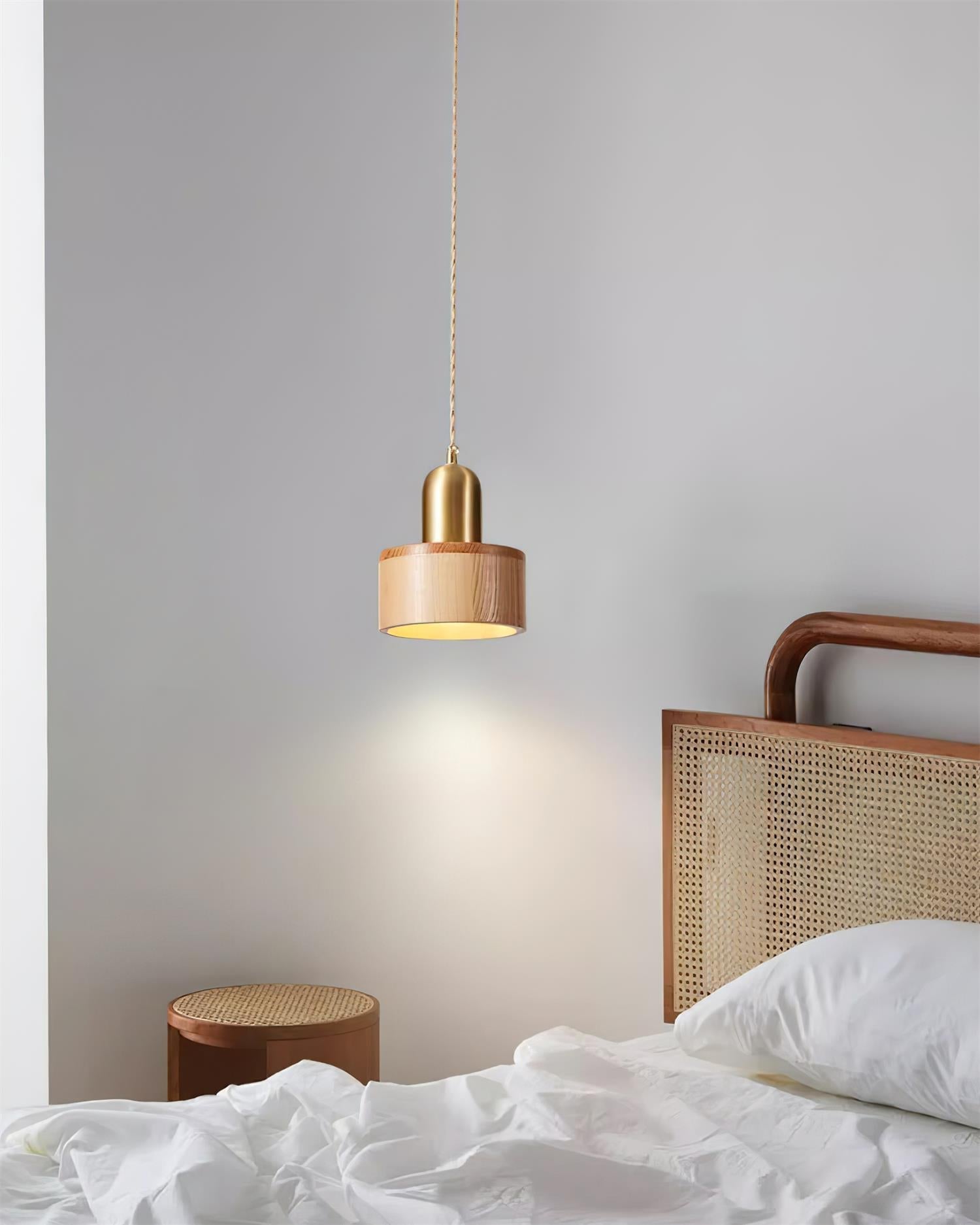 Wood Pendant Lamp Assorted Shapes in Solid Wood and Brass - Neutralighting