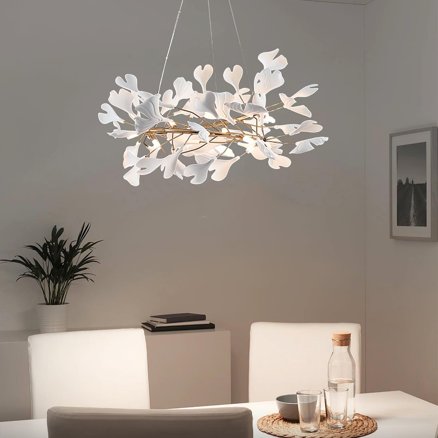Olivia Modern Golden LED Chandelier Ceramic - Neutralighting
