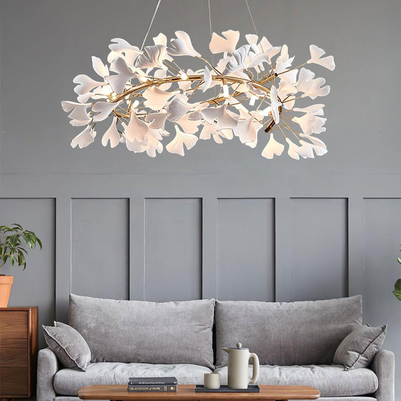 Olivia Modern Golden LED Chandelier Ceramic - Neutralighting